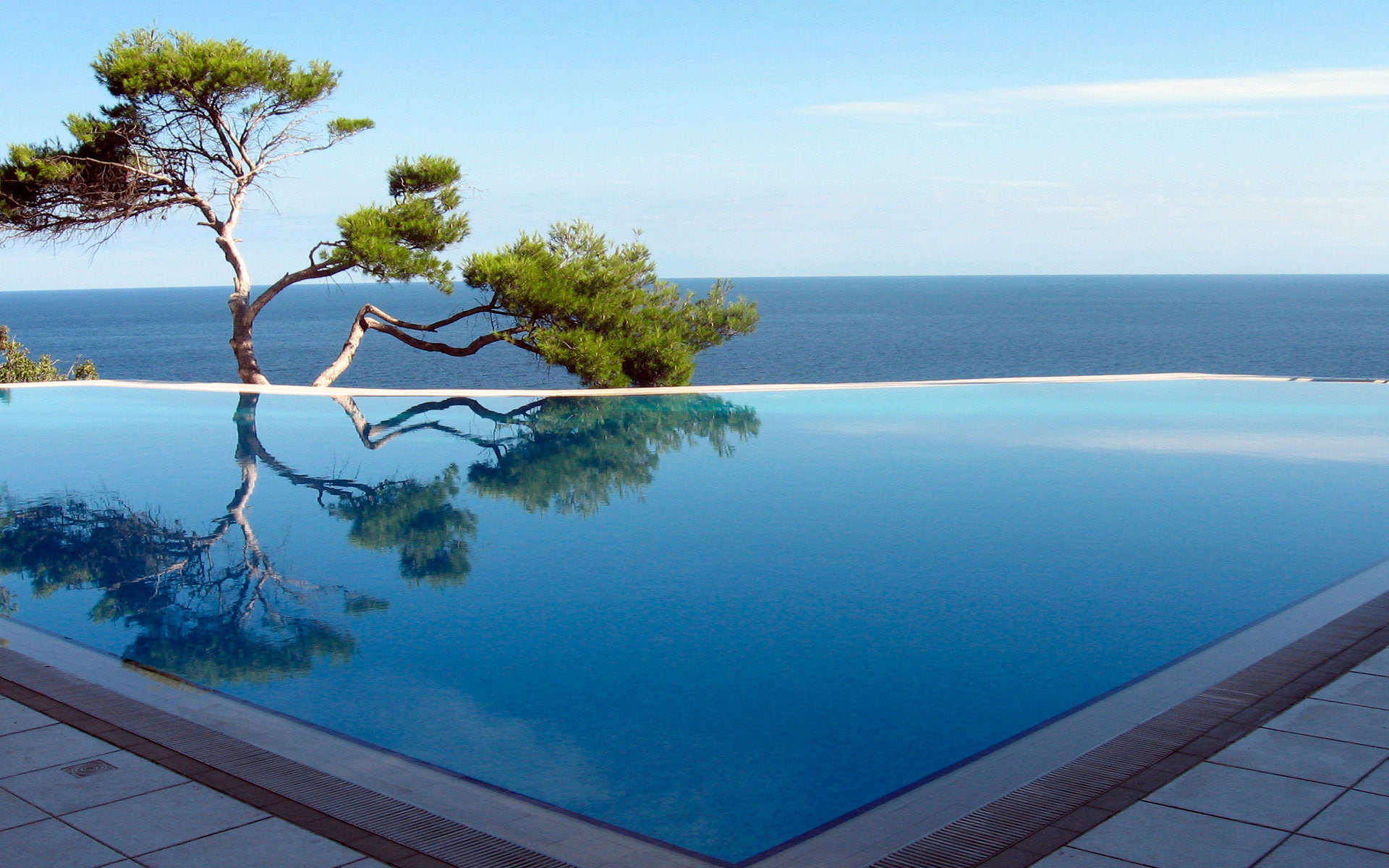hd, nature, 1080P, reflection, pool, tree, HD Wallpaper