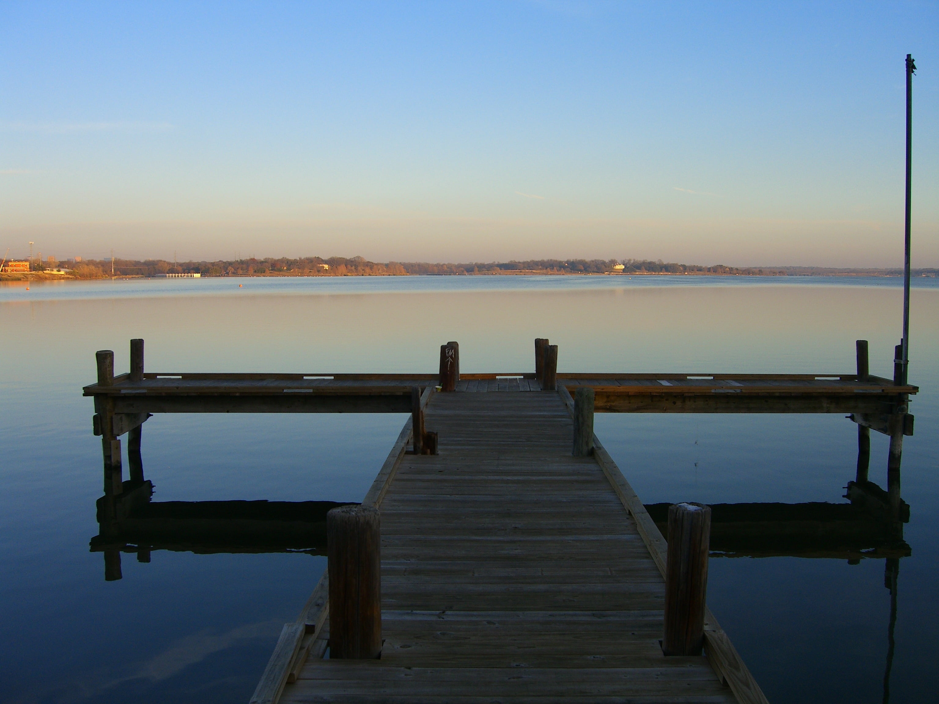 2K, tranquility, water, non-urban scene, outdoors, scenics - nature, sky, built structure, pier, clear sky, no people, nature, harbor, sunset, idyllic, HD Wallpaper