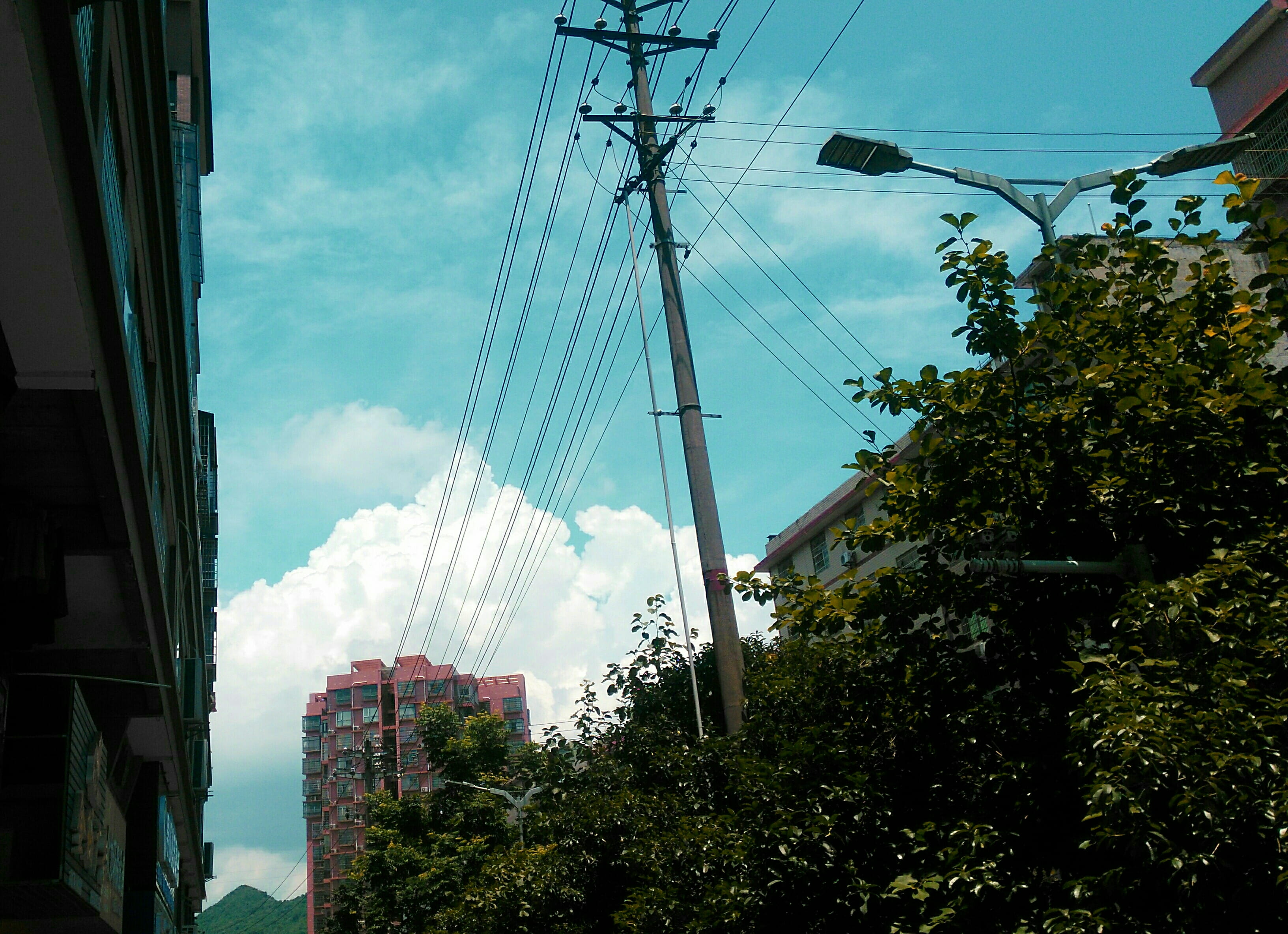 cable, power line, nature, power supply, outdoors, building, cloud, connection, china, building exterior, 2K, technology, built structure, city, cloud - sky, HD Wallpaper