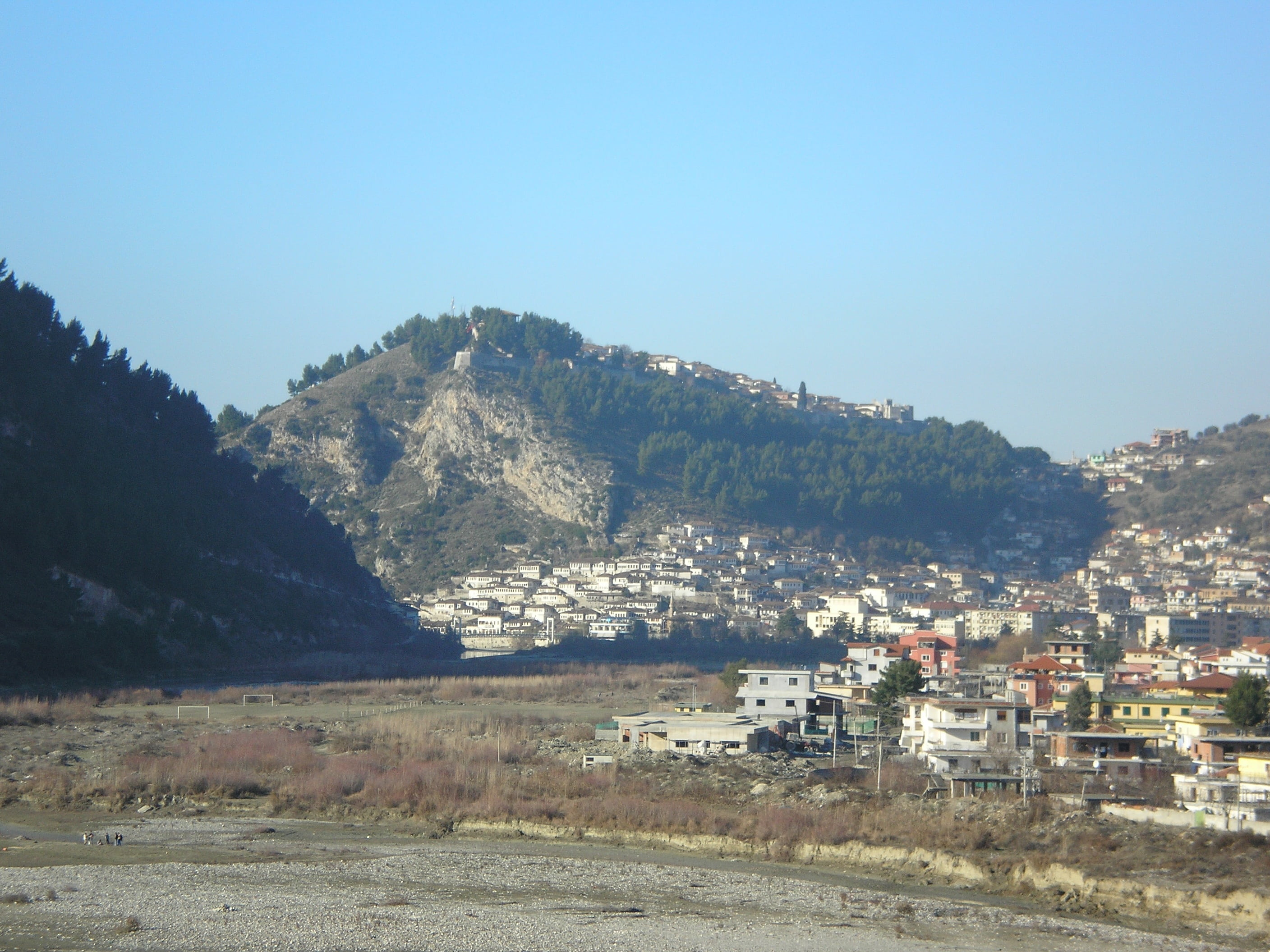 outdoors, architecture, beauty in nature, plant, 2K, history, europe, albania, copy space, day, kala, mountain, building, townscape, river, land, balkan, HD Wallpaper