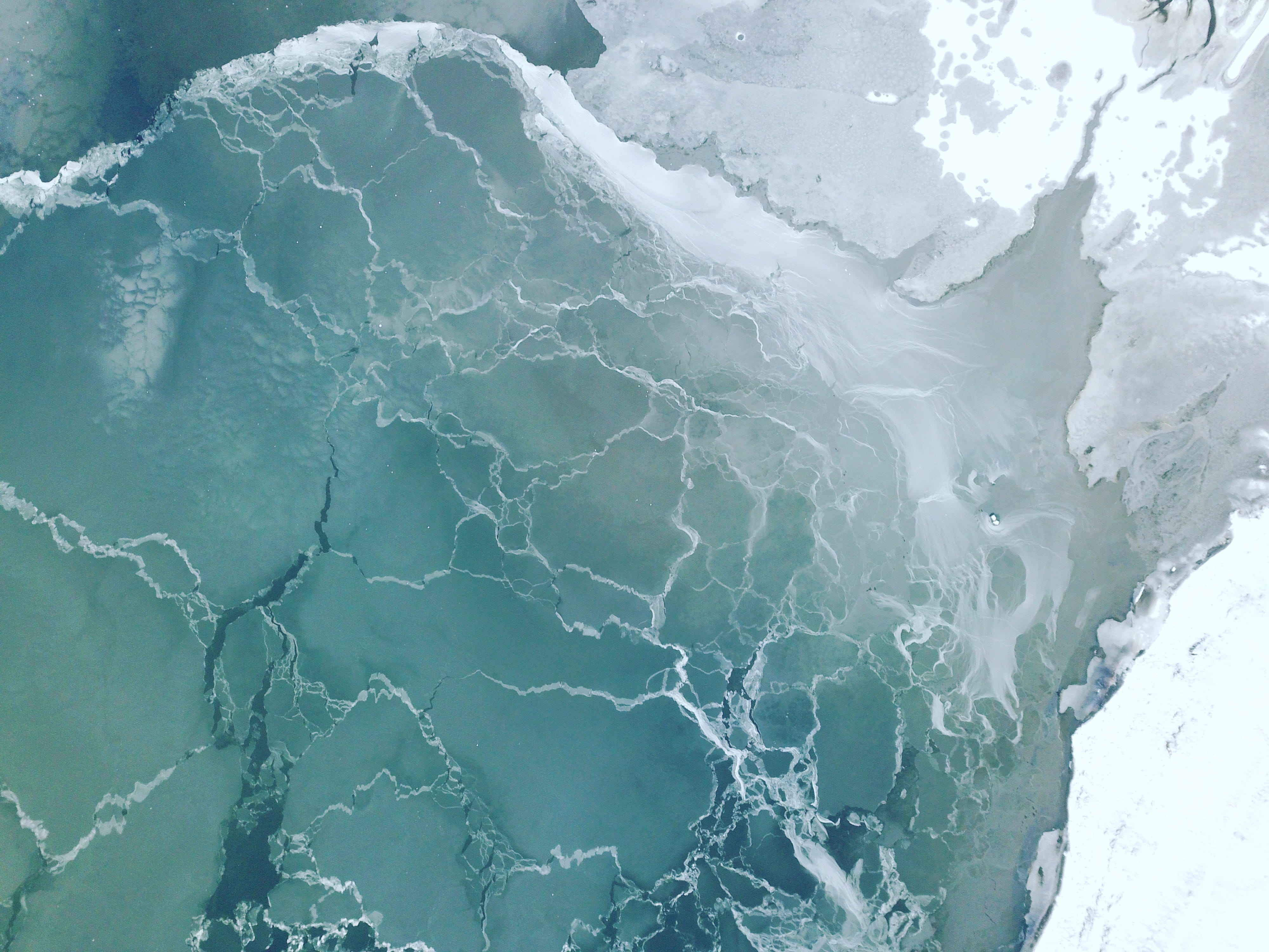 winter, drone view, glacier, body, no people, scenics - nature, outdoors, iceland, day, aerial, environment, cold, 4K, cracked, ice, cold temperature, HD Wallpaper
