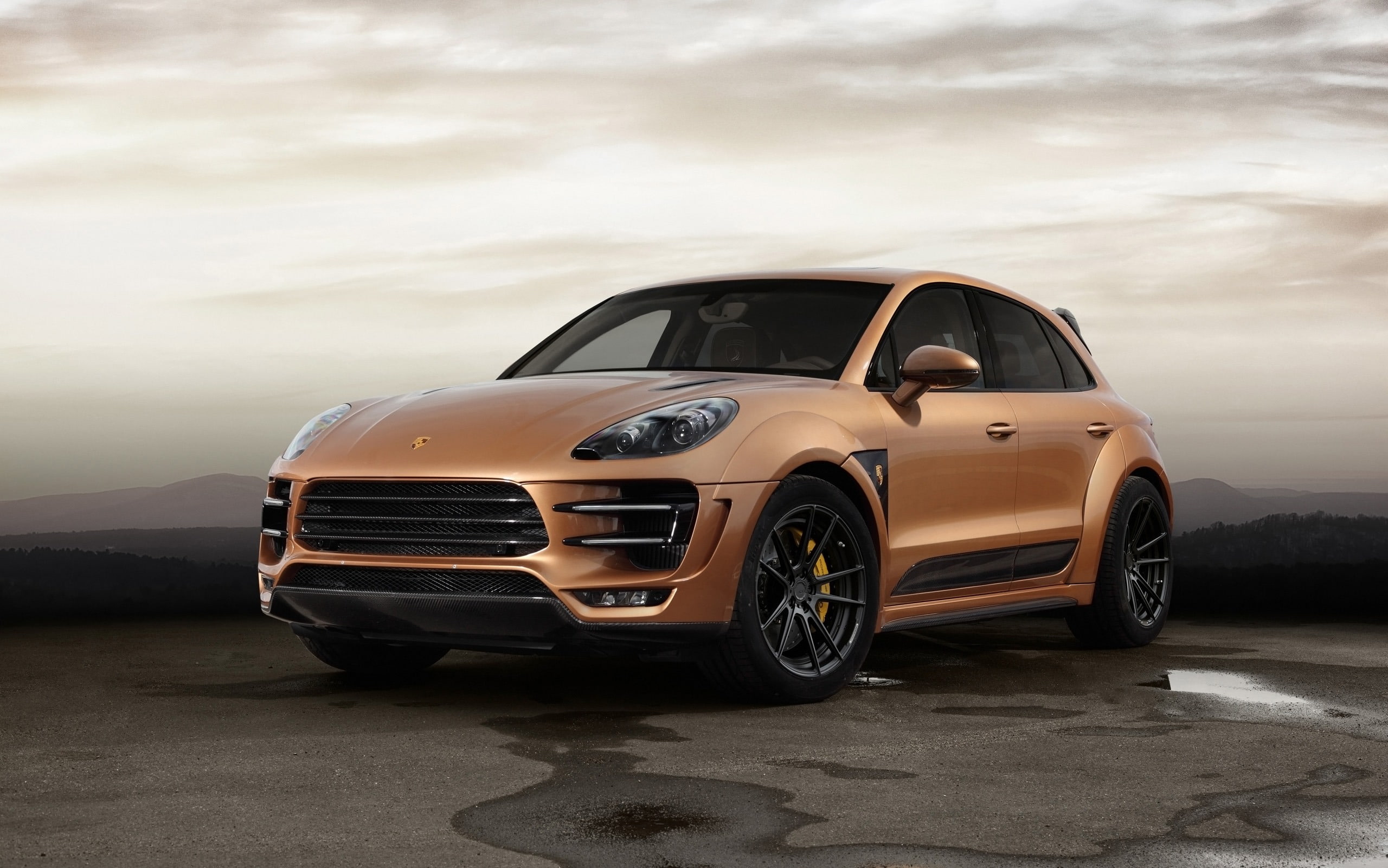 travel, nature, day, 2K, sky, mode of transportation, motor vehicle, outdoors, focus on foreground, journey, cloud - sky, retro styled, porsche, macan, HD Wallpaper