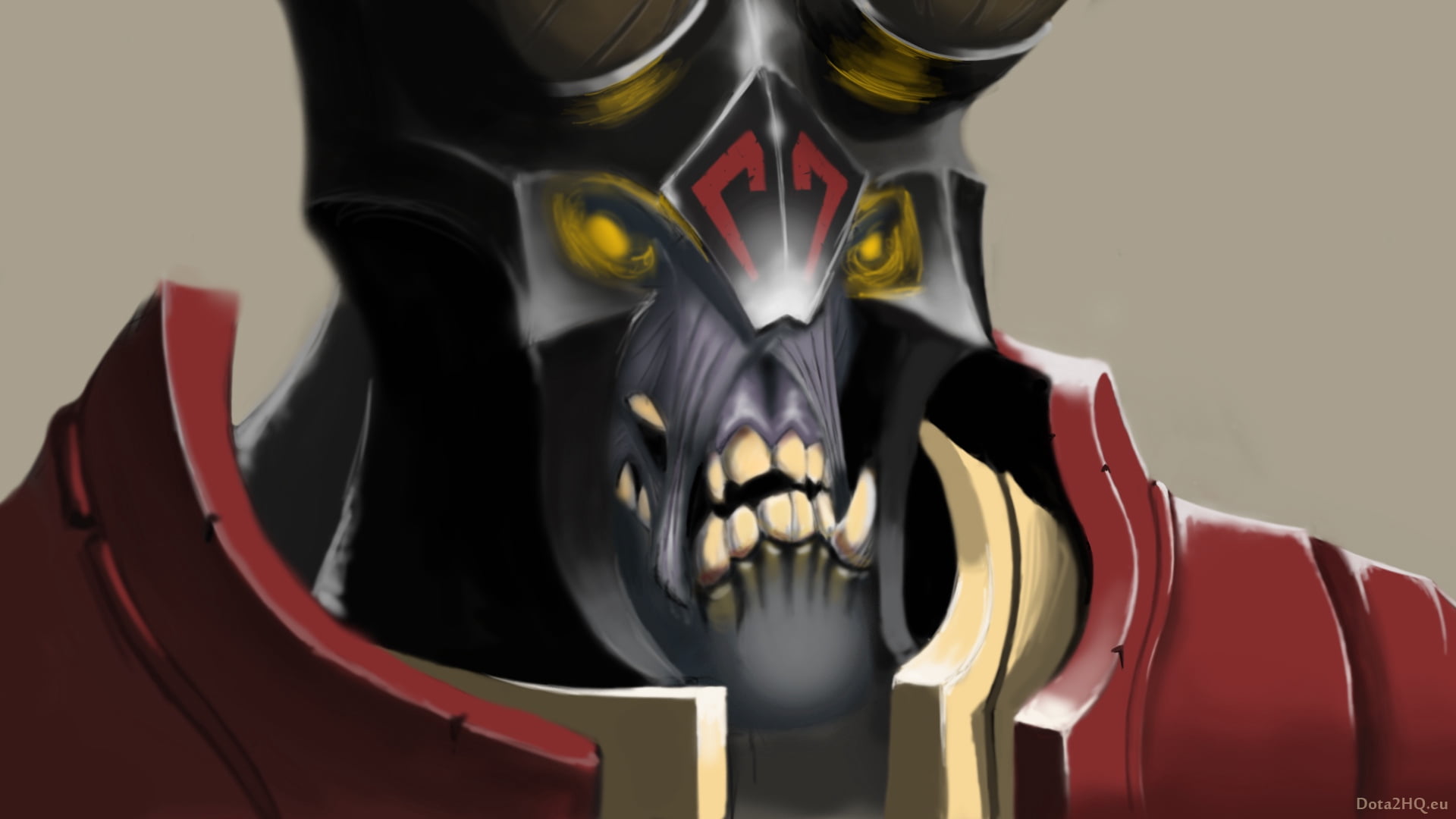 technology, mask - disguise, doom bringer, healthcare and medicine, close-up, art, human representation, indoors, dota, studio shot, red, silver colored, HD Wallpaper