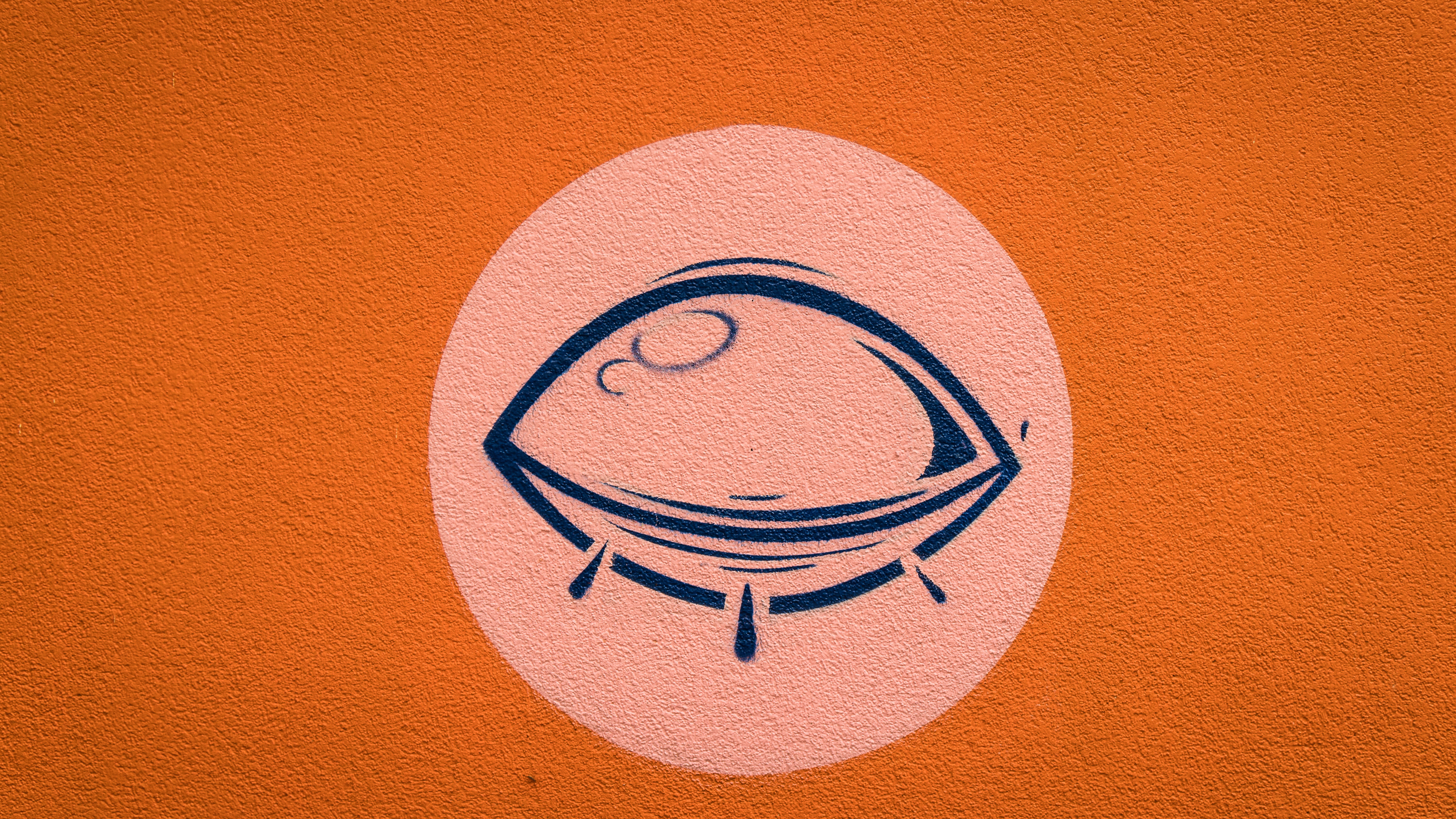 spray, symbol, brown, Eye, Graffiti, mural, drawing - art product, architecture, painting, urban art, art, day, orange color, wall, artfully, wall - building feature, HD Wallpaper