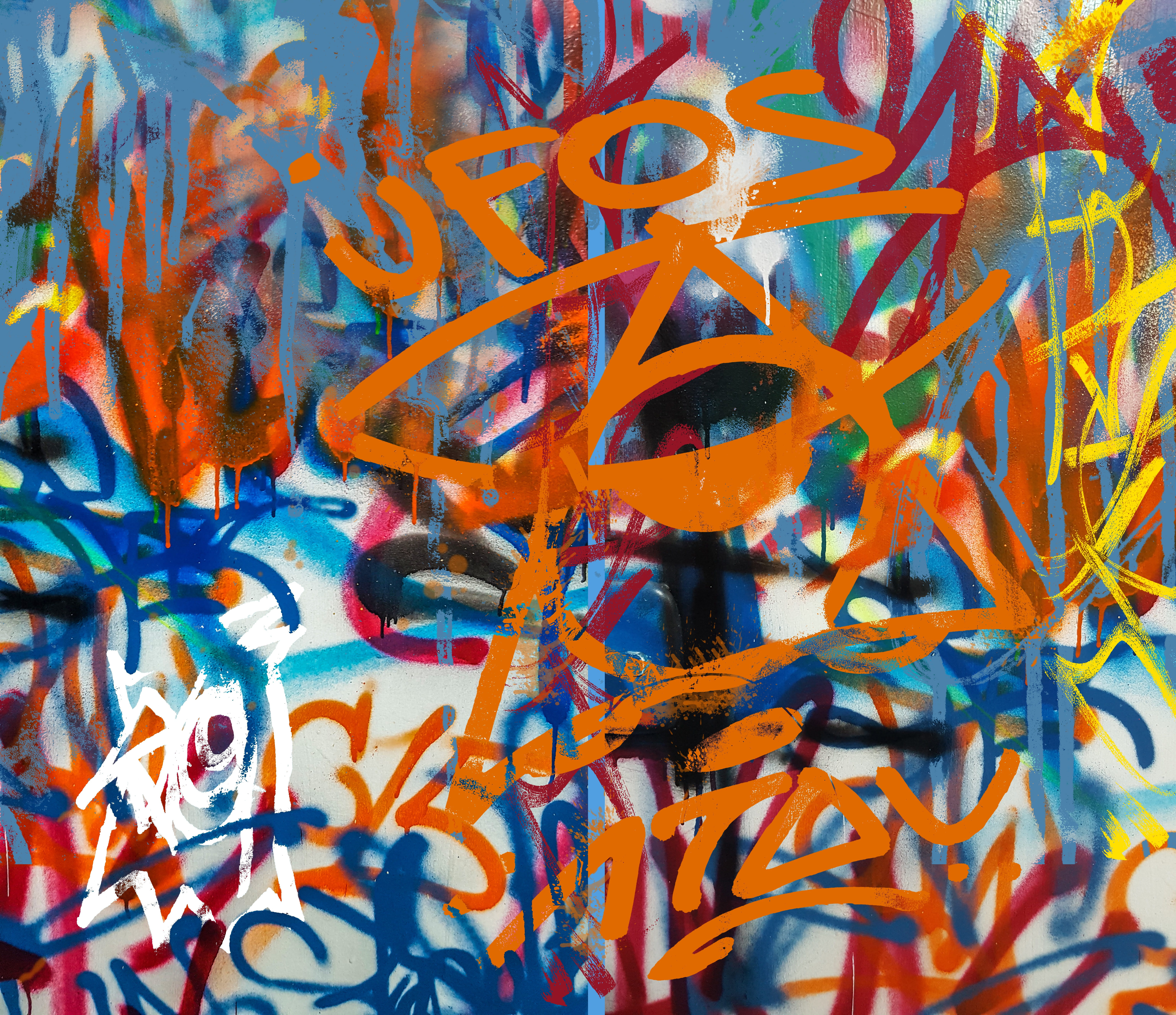 and blue, abstract, messy, creativity, pattern, red, artistic, blue, background, multi colored, orange color, urban, wall - building feature, paint, no people, HD Wallpaper