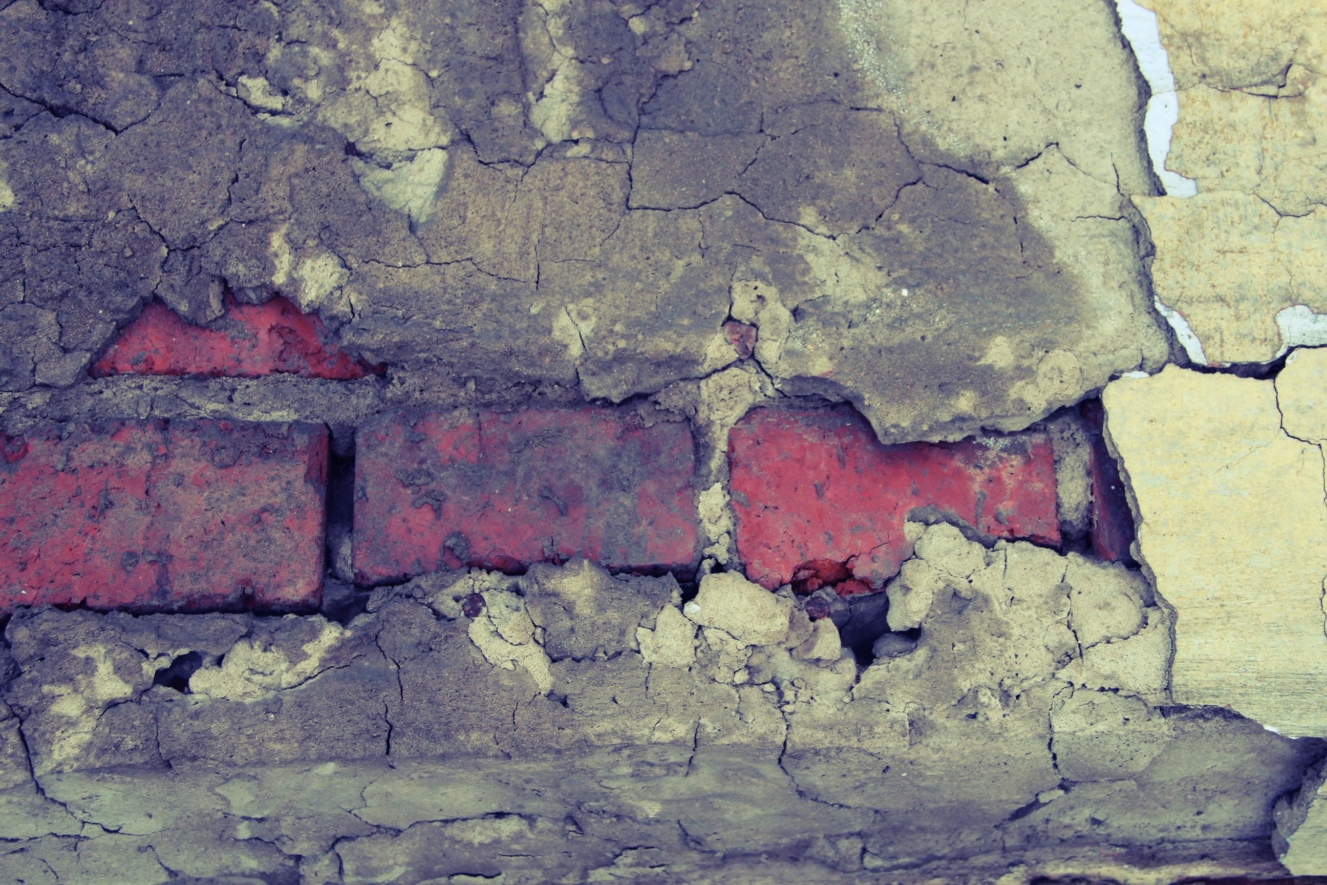 surface, abandoned, wall, pattern, cement, construction Industry, plaster, bad condition, wall - Building Feature, weathered, broken, day, concrete, red, HD Wallpaper