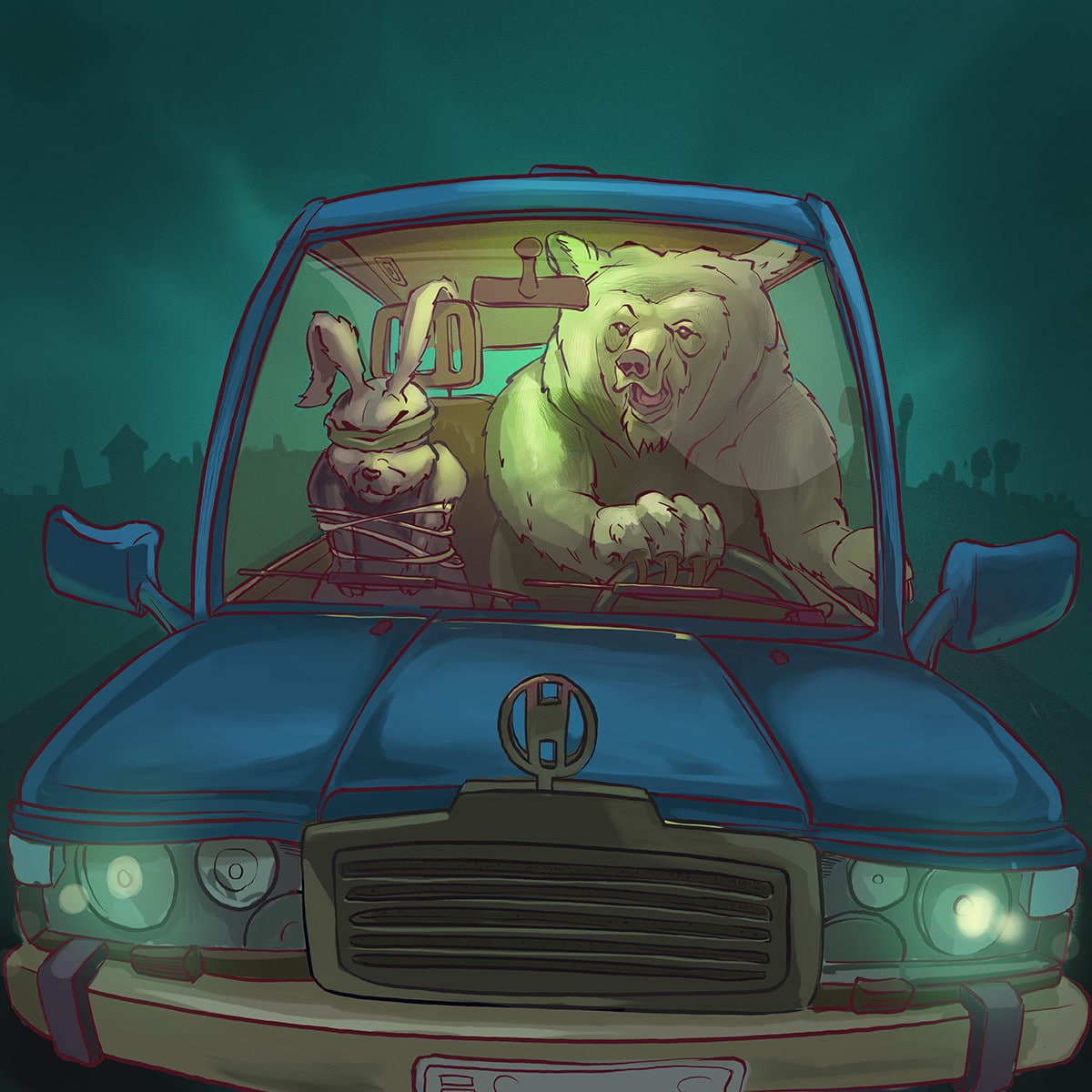animals, retro styled, close-up, artwork, art and craft, nature, land vehicle, outdoors, no people, human representation, Fat Heat, mammal, Driver, mode of transportation, Phone HD Wallpaper