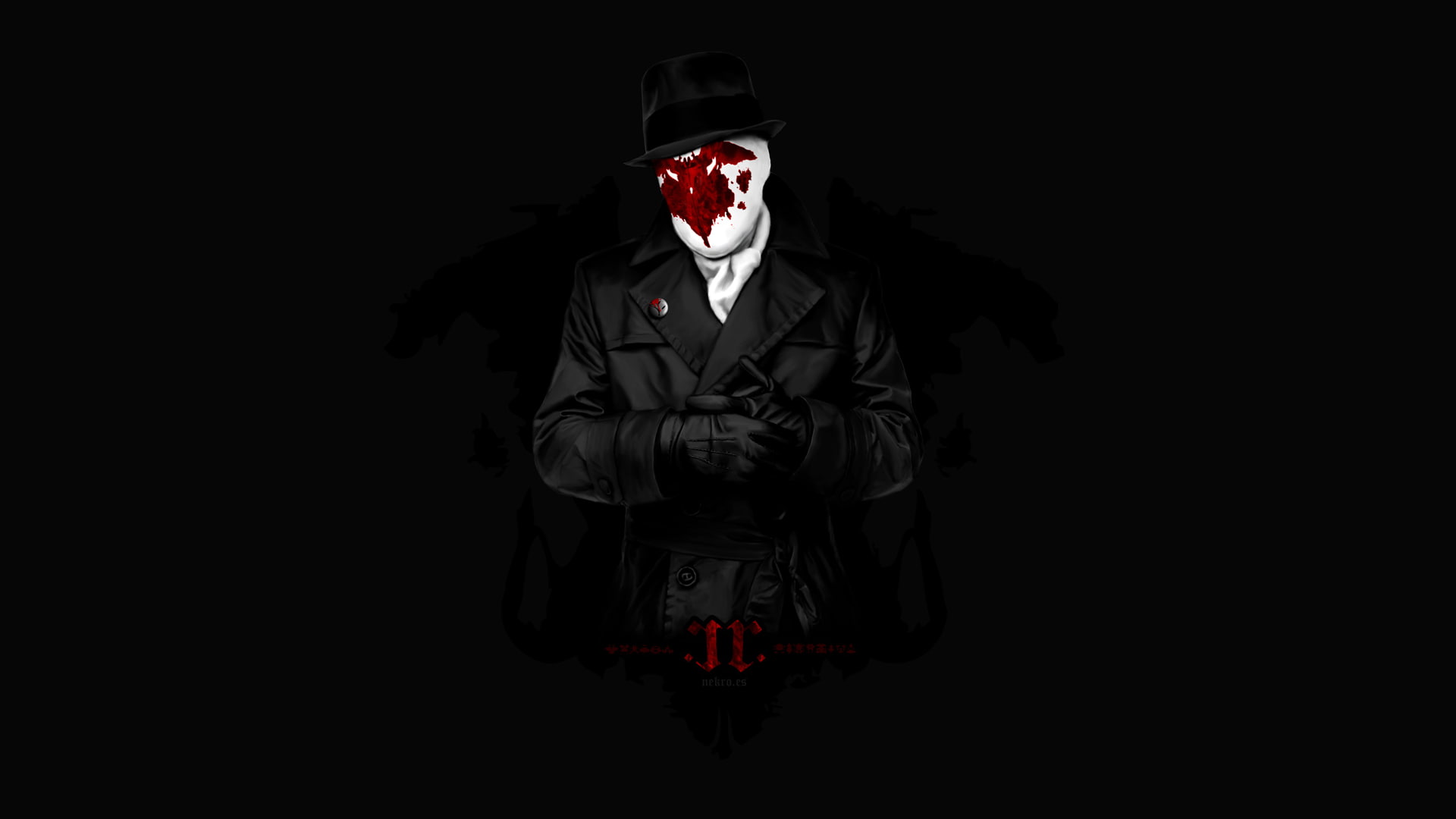 Rorschach, Watchmen, dark background, 1080P, movies, HD Wallpaper