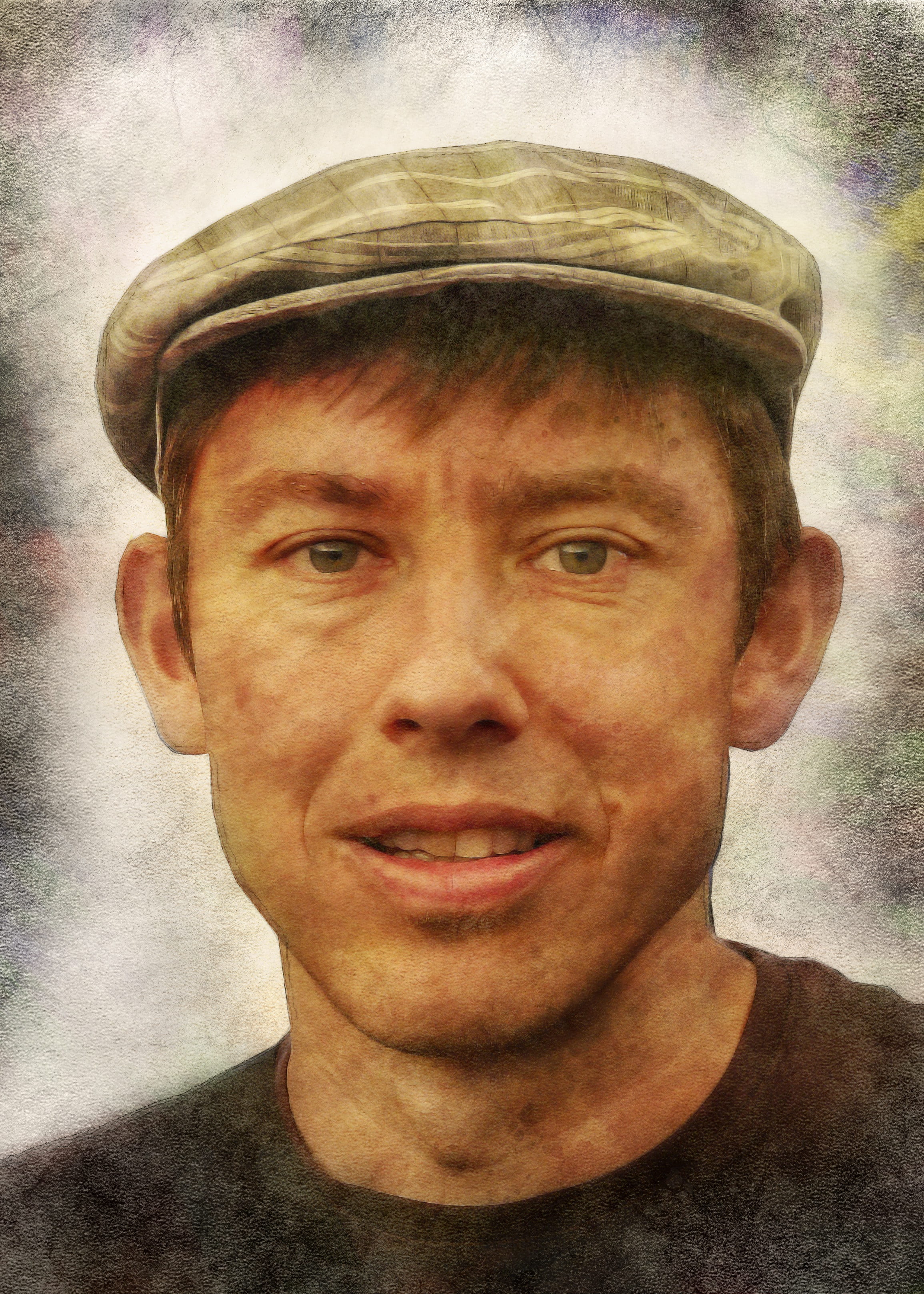 close-up, portrait, clothing, real people, flat, mid adult, photo art, bat hat, young men, looking at camera, men, human, 2K, headshot, flat cap, beret similar, Phone HD Wallpaper