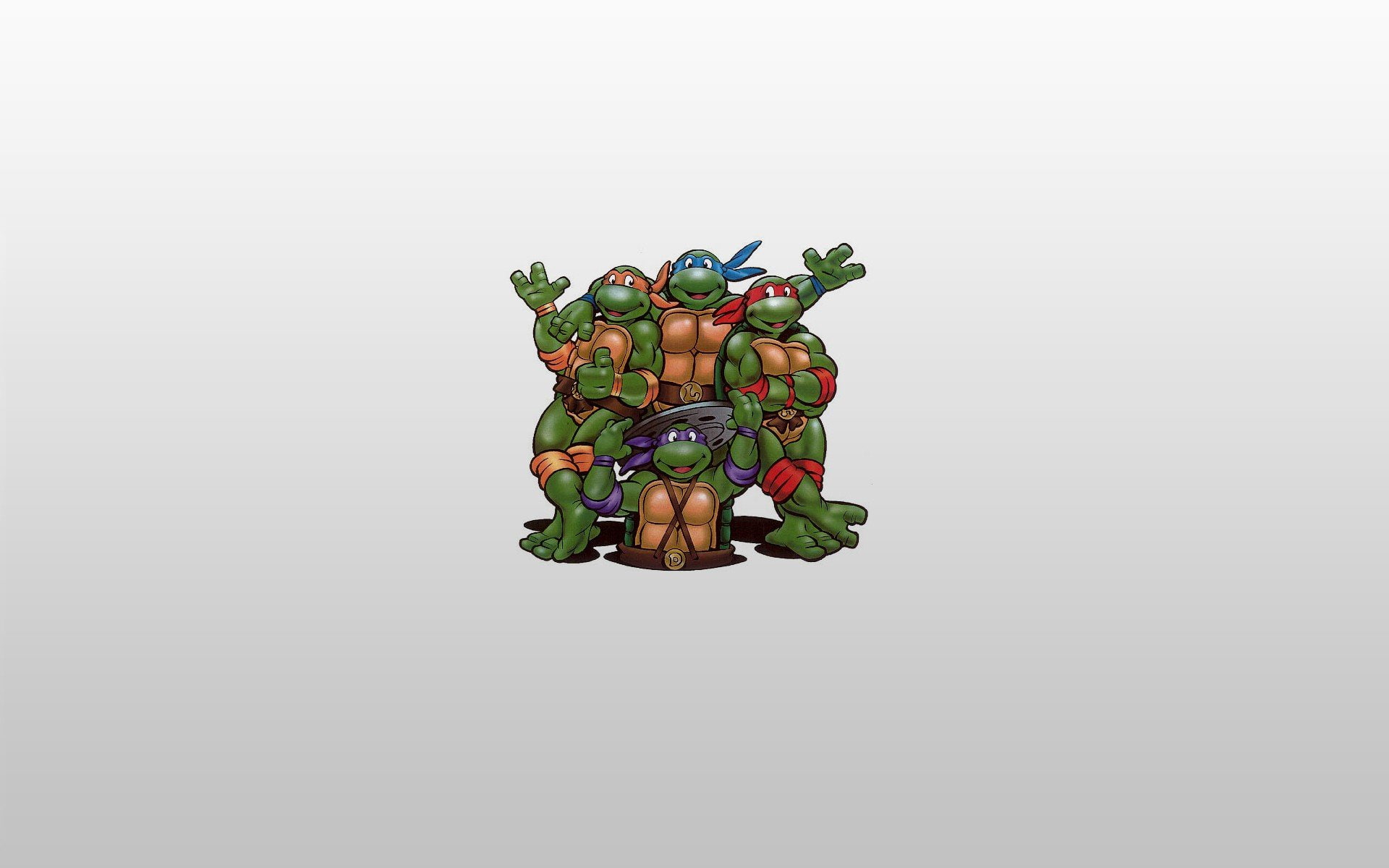 background, donatello, raphael, mutant, grey, teenage, simple, michaelangelo, 1080P, ninja, turtles, leonardo, cartoons, HD Wallpaper