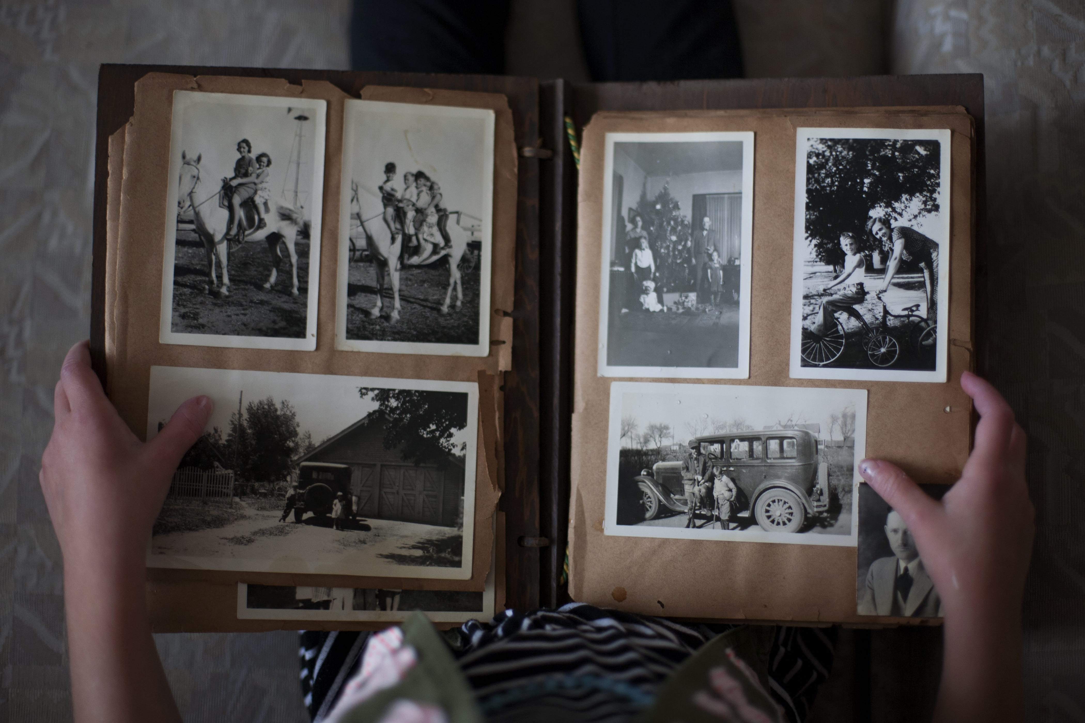memory, old age, photos, displaying, indoors, close-up, vintage, human hand, activity, females, 4K, representation, photo album, holding, old photo, picture frame, HD Wallpaper