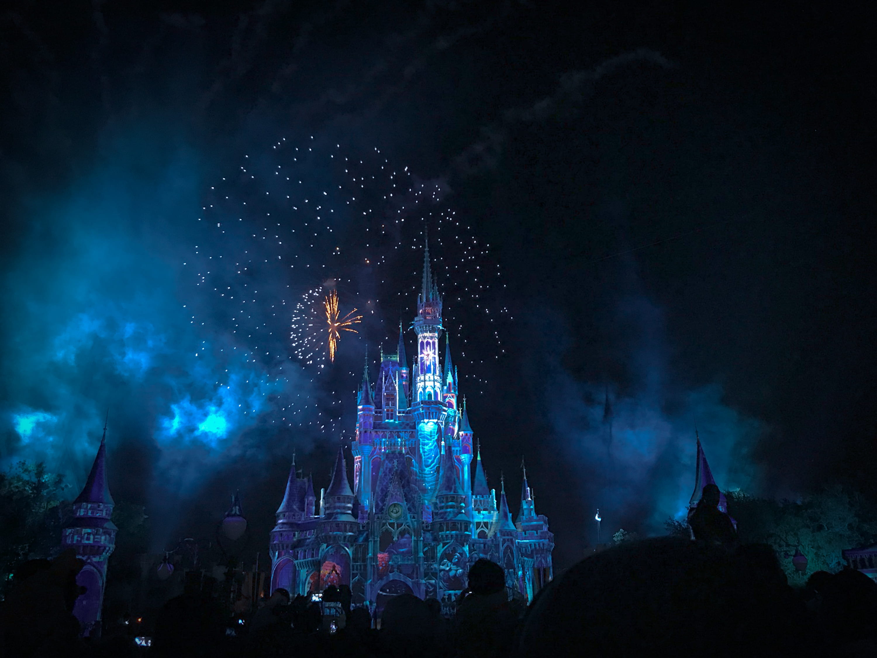 2K, storm, outdoors, built structure, architecture, disney, sky, motion, long exposure, space, neon, festival, illuminated, celebration, show, nature, HD Wallpaper