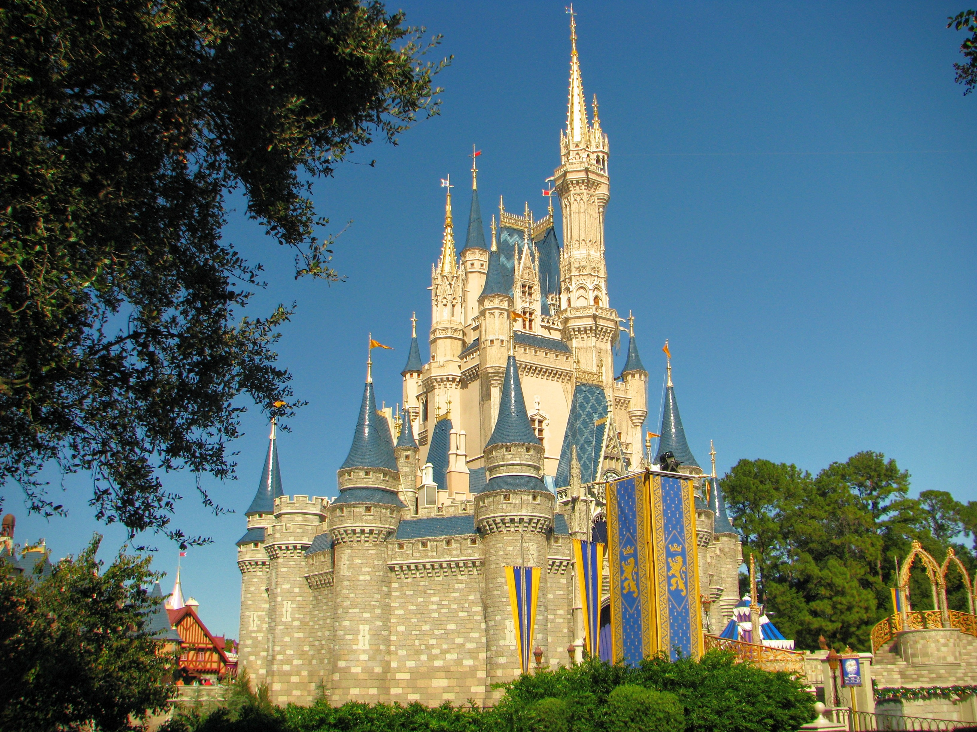 building exterior, cathedral, 2K, plant, spirituality, tree, low angle view, famous Place, tower, disney, belief, nature, outdoors, history, travel destinations, HD Wallpaper