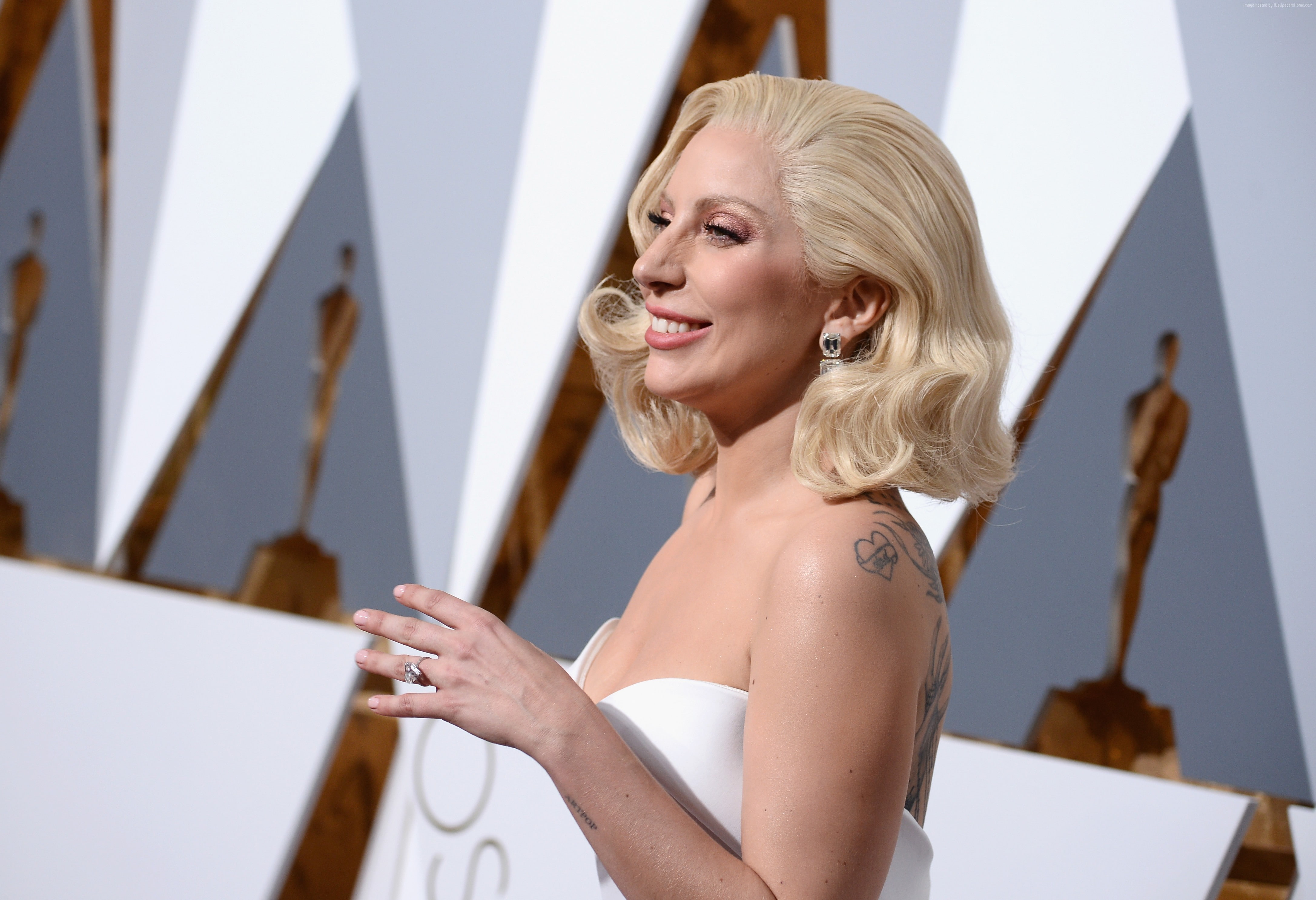 Lady Gaga, Most popular celebs, Oscar, Oscar 2016, 4K, HD Wallpaper