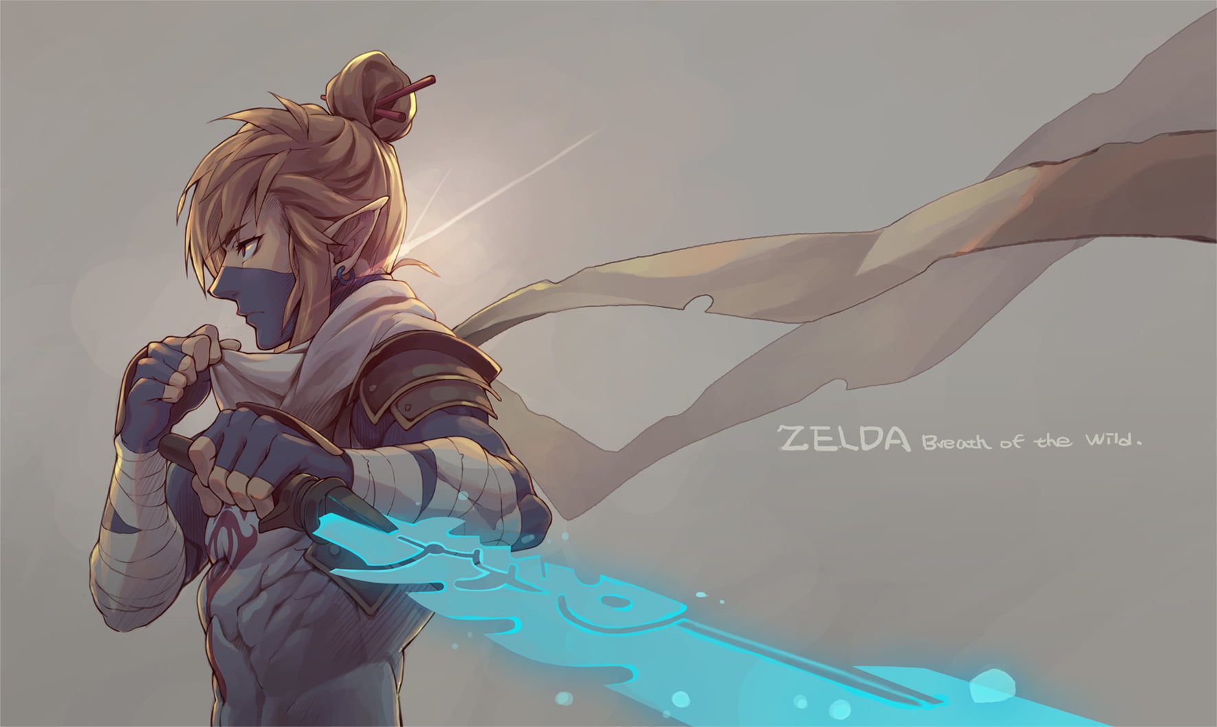 video game art, Nintendo, video games, 720P, blonde, Link, The Legend of Zelda: Breath of the Wild, The Legend of Zelda, sword, HD Wallpaper