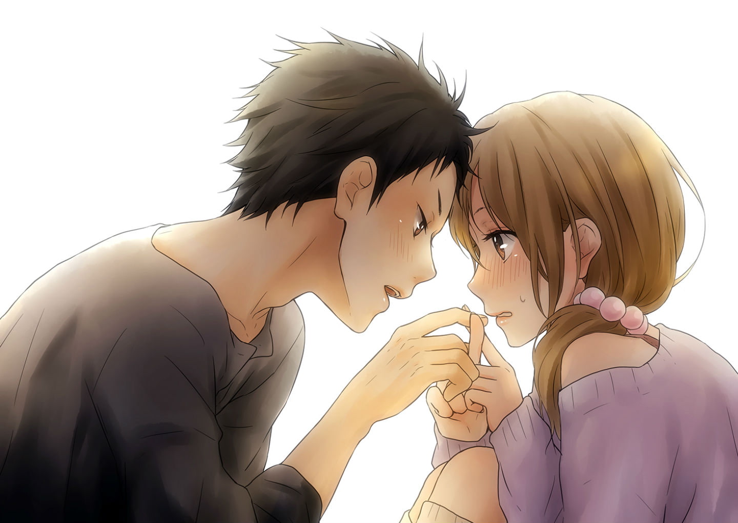 souhei, black, kaibutsu kun, hair, tonari, brown, blush, sasahara, 720P, natsume, asako, rito453, eyes, white, HD Wallpaper