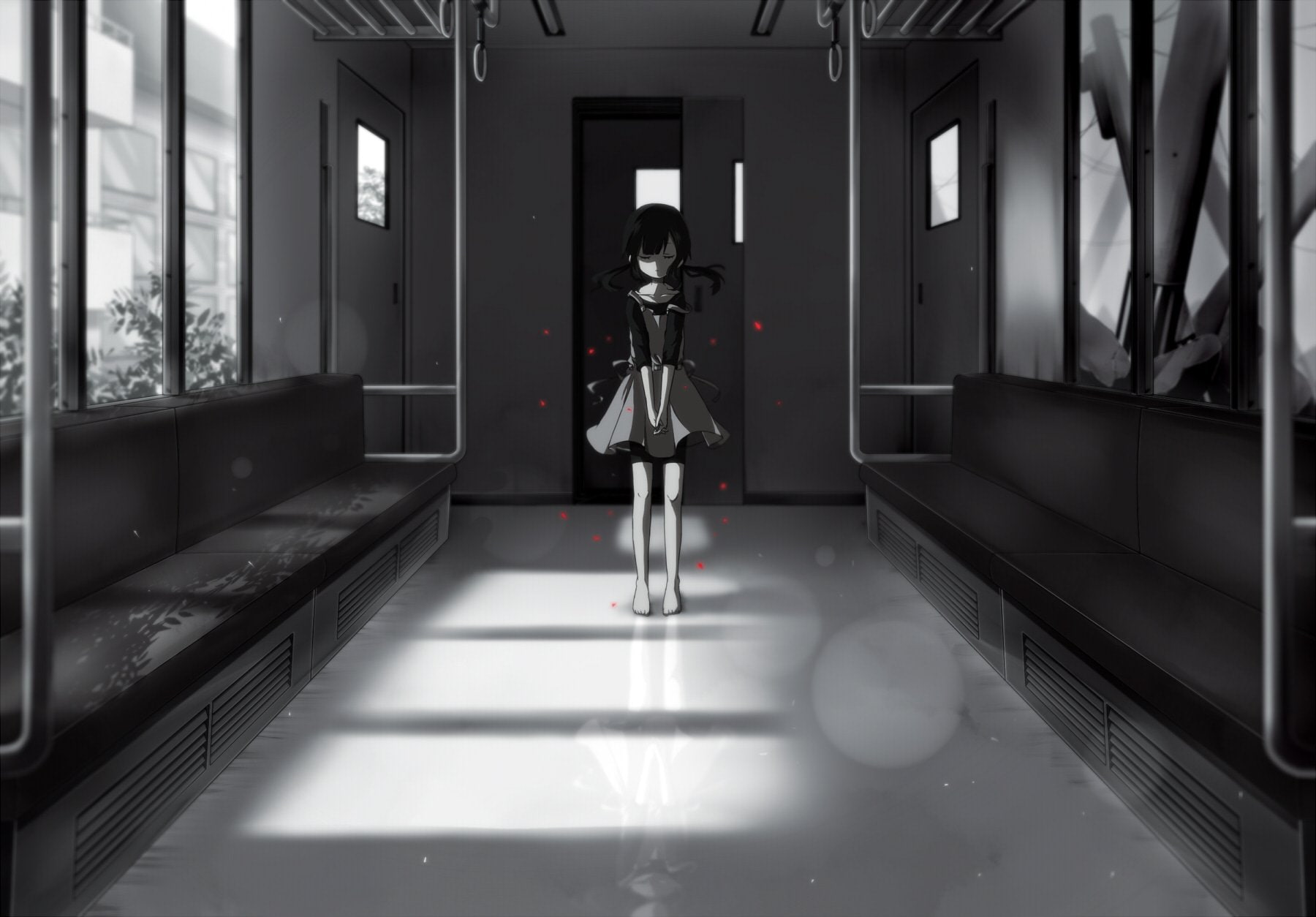 z7x8c9, kagerou, train, project, 720P, tonari, monochrome, hiyori, asahina, HD Wallpaper