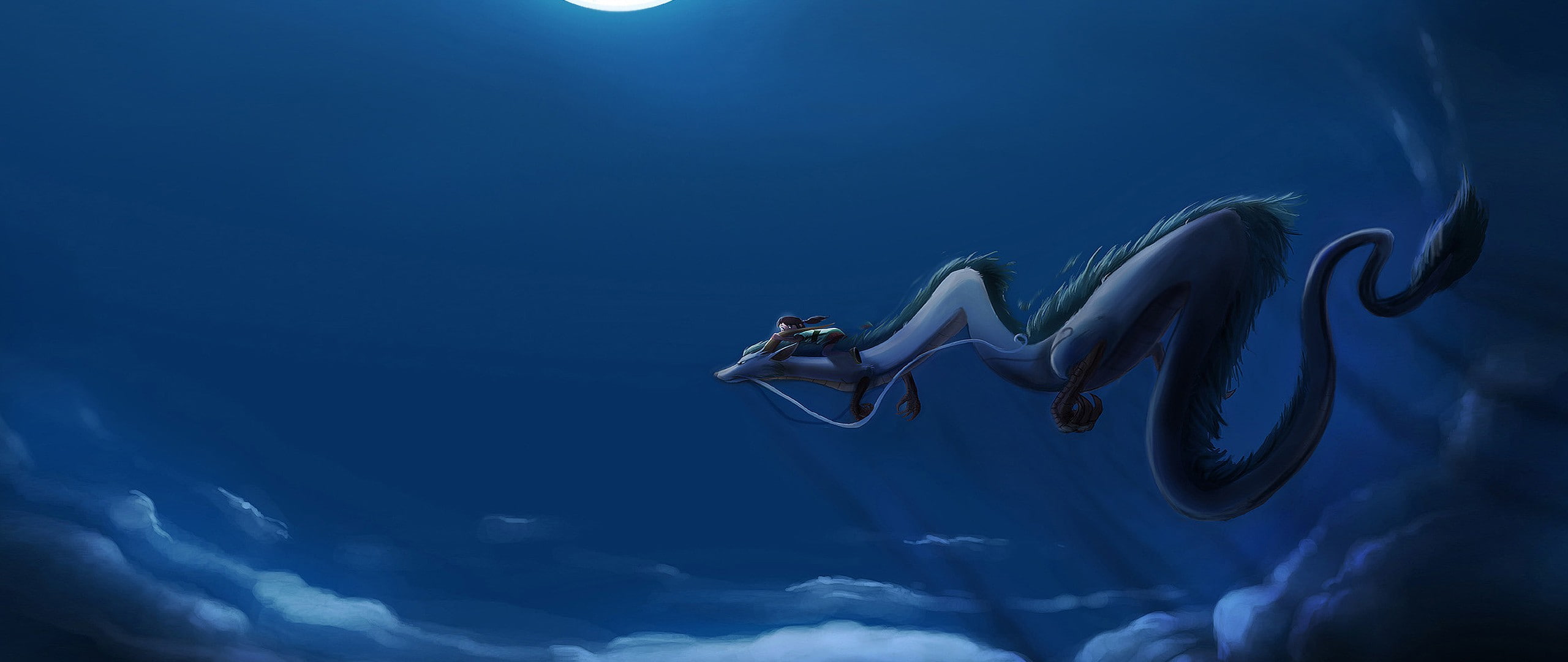 anime, Chihiro, 2K, dragon, HD Wallpaper