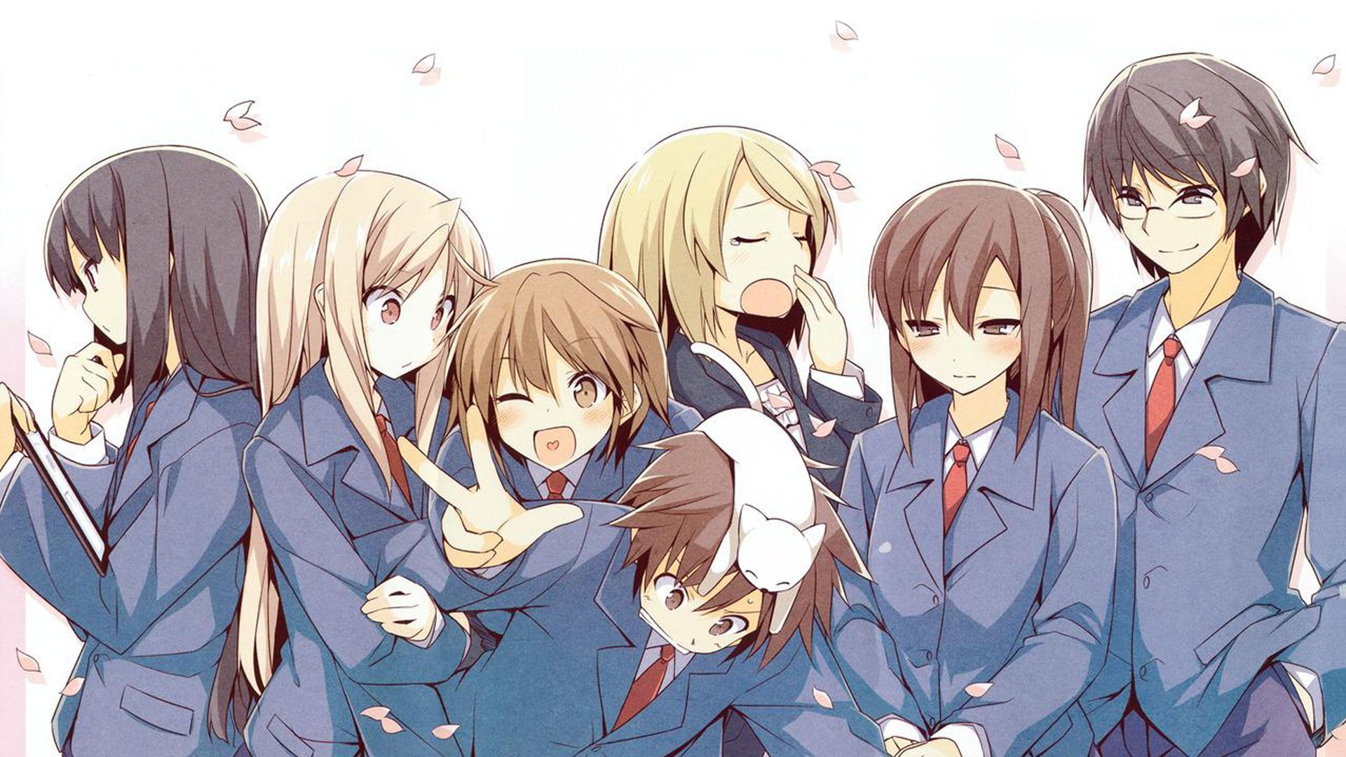 Chihiro Sengoku, men, small group of people, 1080P, togetherness, Misaki Kamiigusa, characters, Sorata Kanda, adult, girls, Ryuunosuke Akasaka, HD Wallpaper
