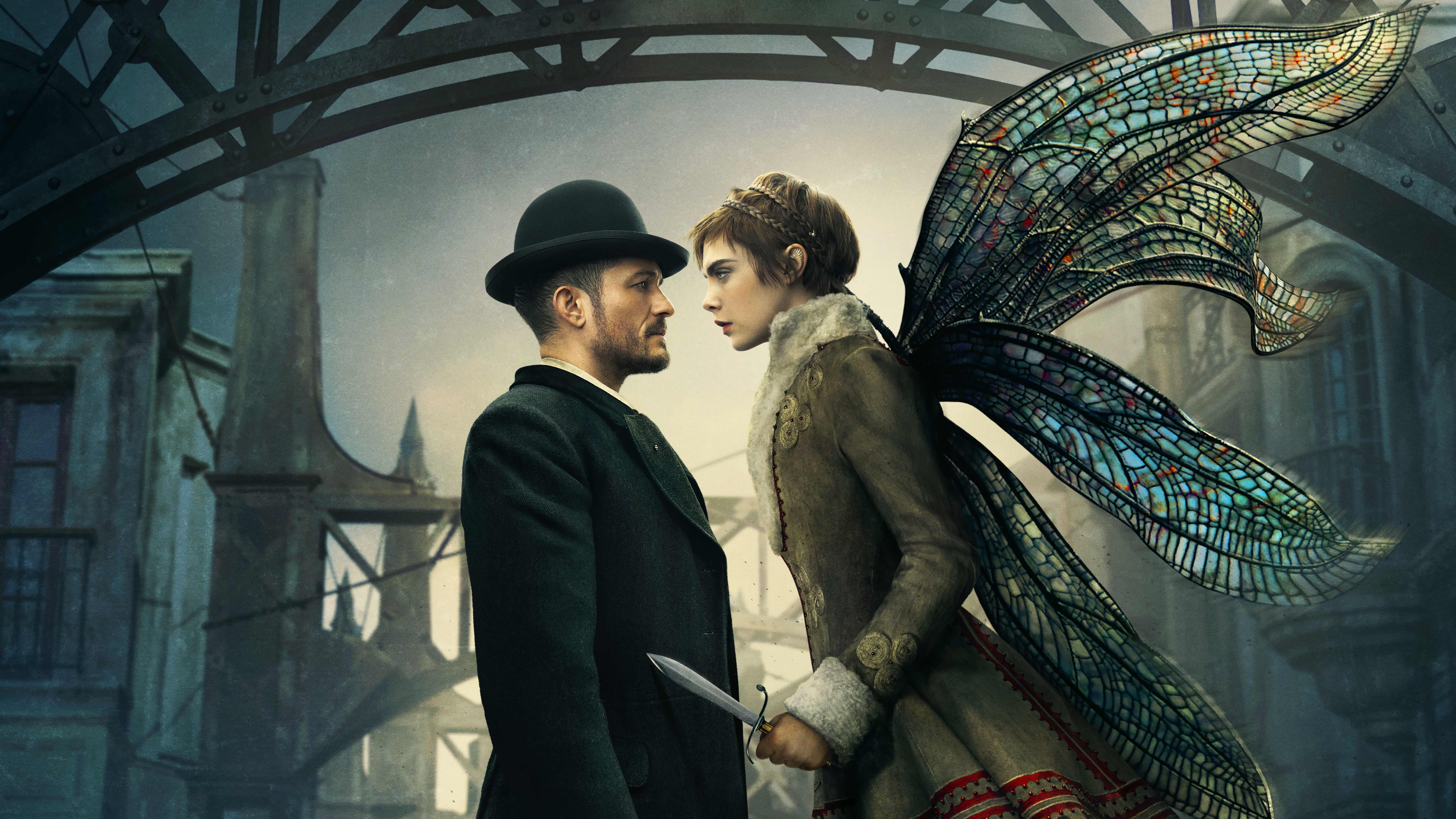 Carnival Row, Cara Delevingne, Orlando Bloom, 8K, TV Show, Vignette Stonemoss, Rycroft Philostrate, HD Wallpaper