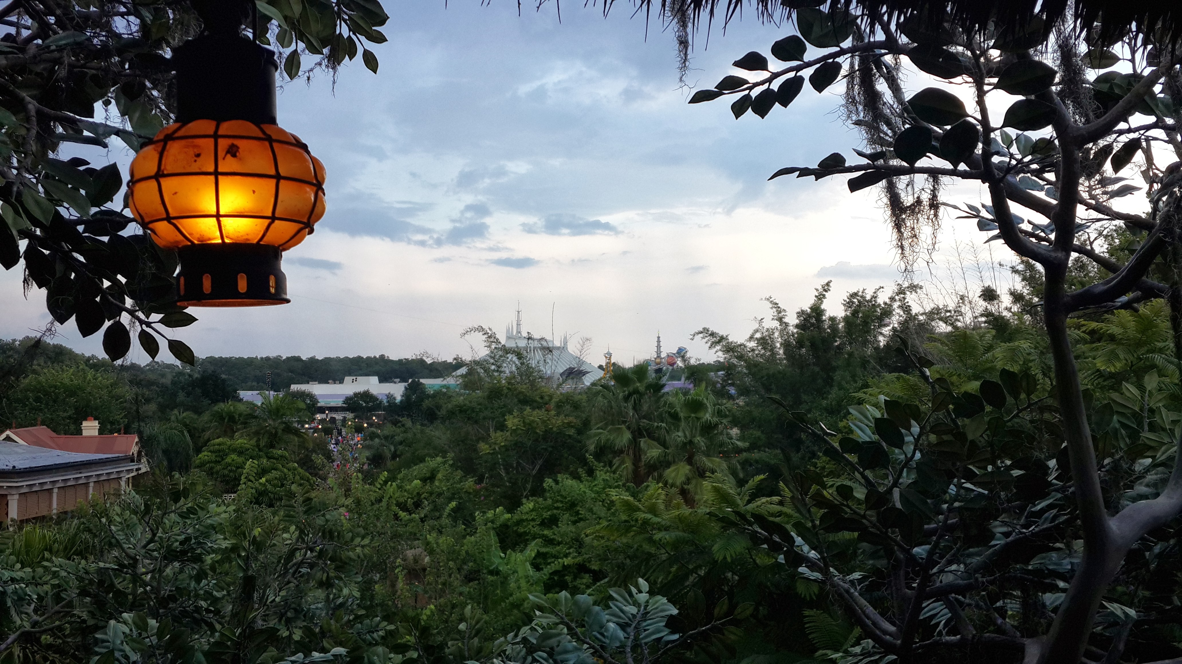 cloud - sky, 4K, architecture, outdoors, disney land, building, lighting equipment, tree, plant, built structure, low angle view, lantern, hanging, no people, HD Wallpaper