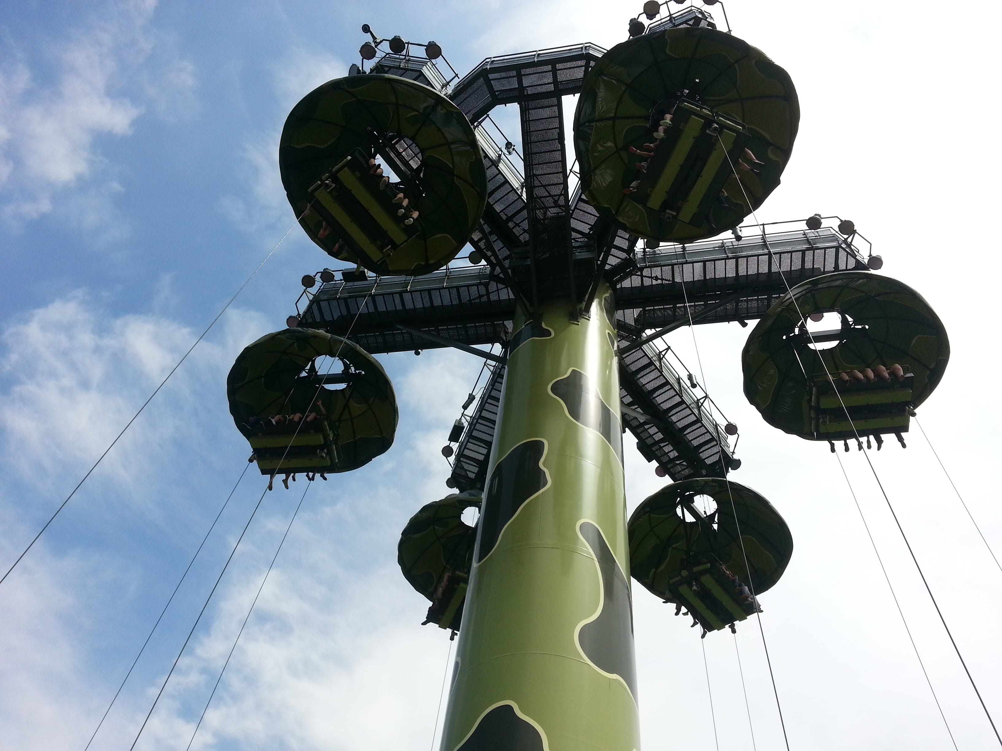 nature, day, outdoors, low angle view, tower, built structure, arts culture and entertainment, adventure, no people, amusement park, metal, cloud - sky, HD Wallpaper