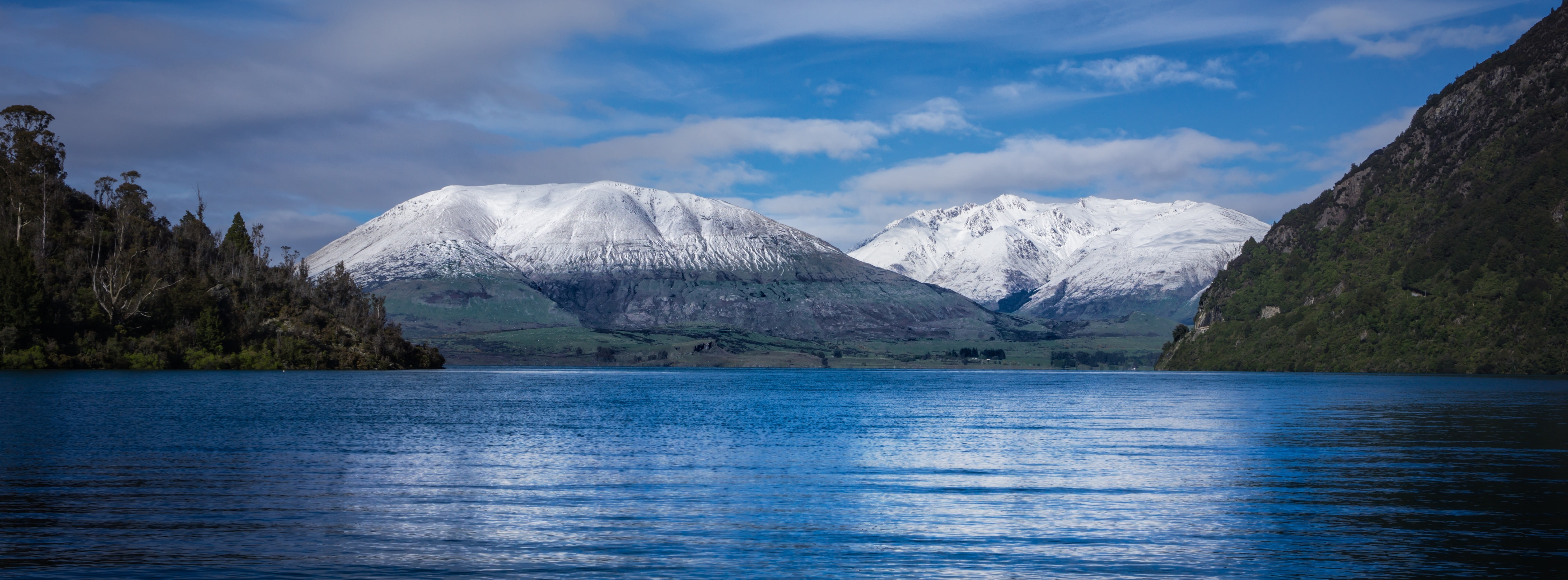 Blue, 5K, no people, inland, bay, tranquil scene, New Zealand, winter, sky, tranquility, beauty in nature, nature, Gorgeous, snowcapped mountain, snow, HD Wallpaper