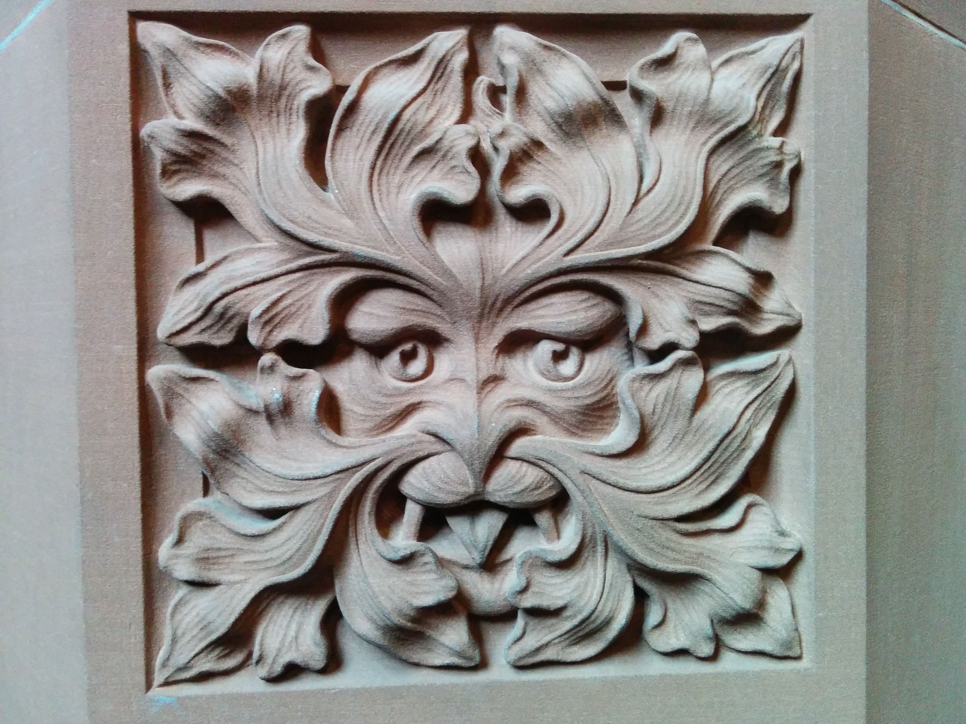 no people, the green man, craft, floral pattern, architecture, wall - building feature, john rylands library, wall, angel, wood - material, human representation, HD Wallpaper
