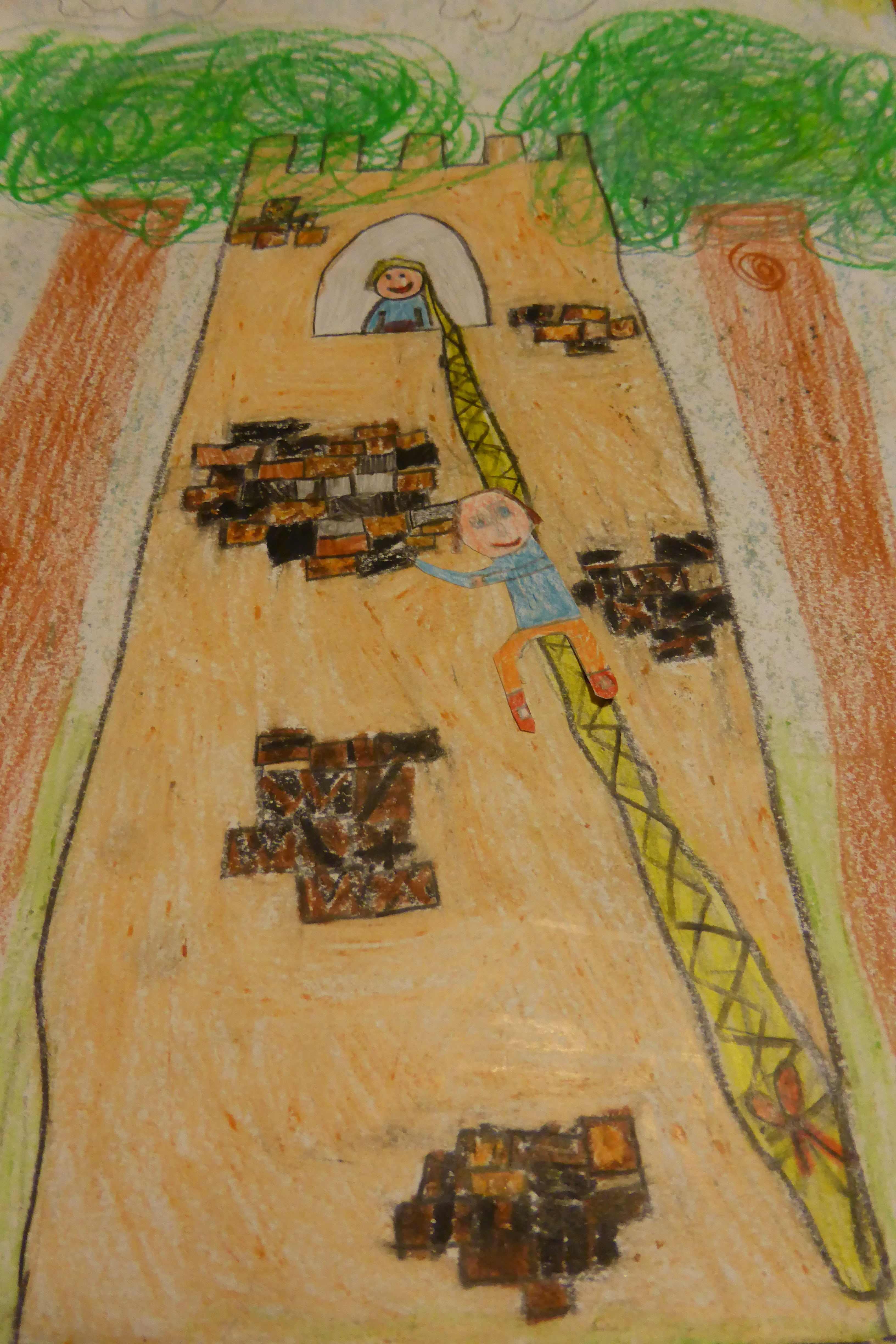 rapunzel, drawing, plait, close-up, environment, green color, artwork, art and craft, children drawing, map, prince, land, multi colored, creativity, high angle view, Phone HD Wallpaper