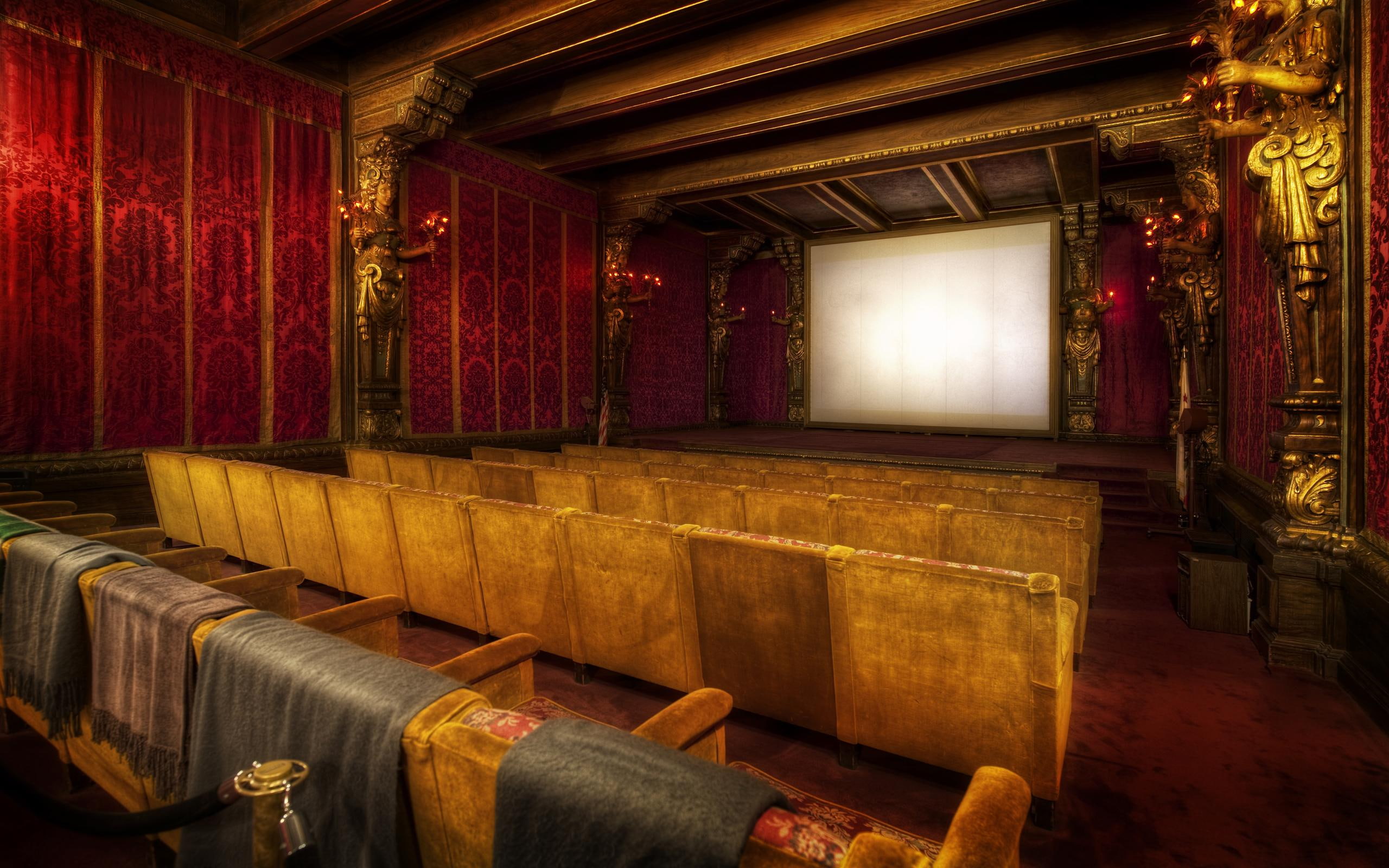 2K, classic, theatre, castle, mansion, hearst, theater, animals, ornate, HD Wallpaper