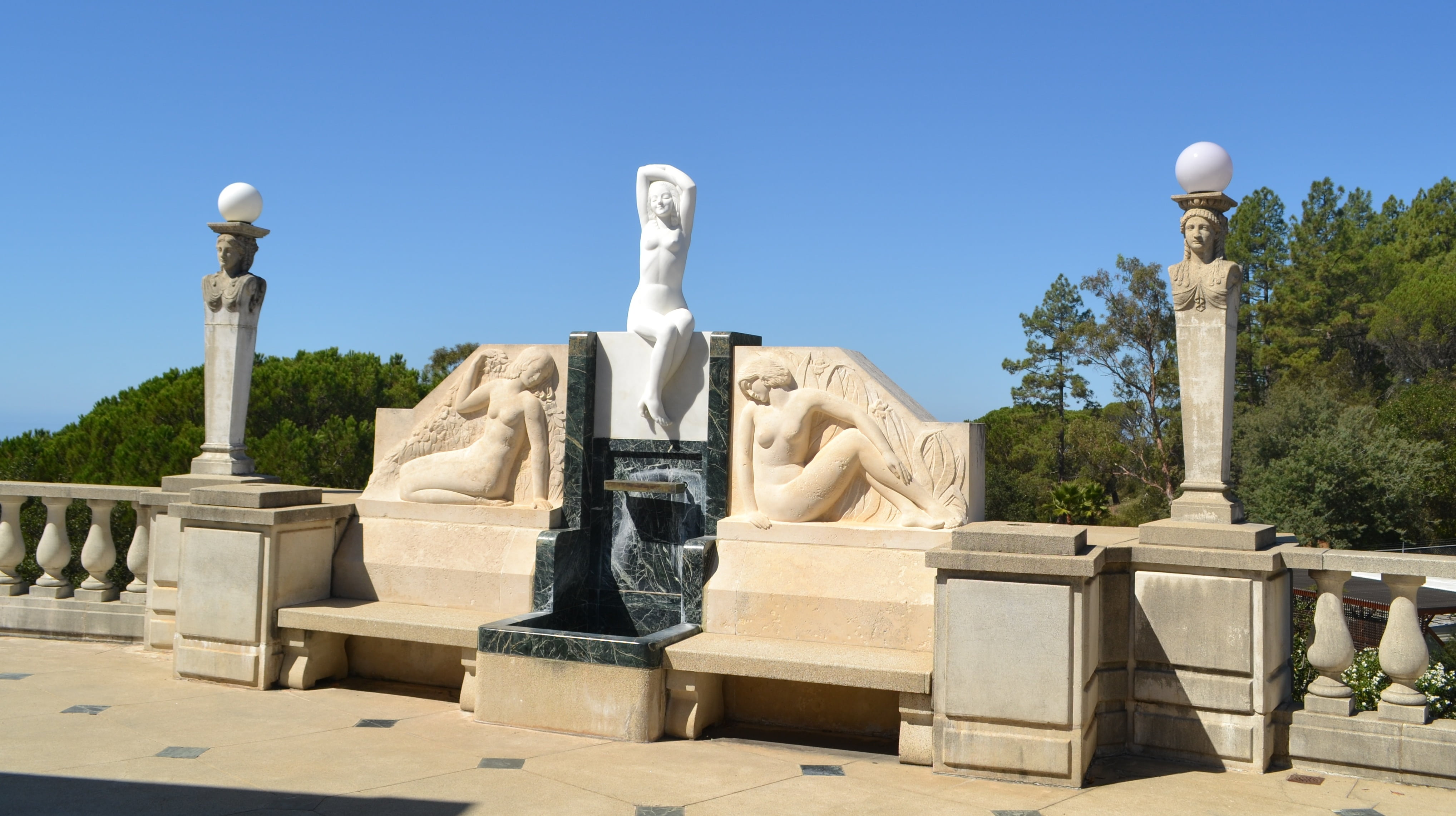coast, america, nature, san simeon, craft, travel destinations, history, statue, ancient, ranch, sculpture, hearst castle, figurine, pacific, stone, built structure, HD Wallpaper