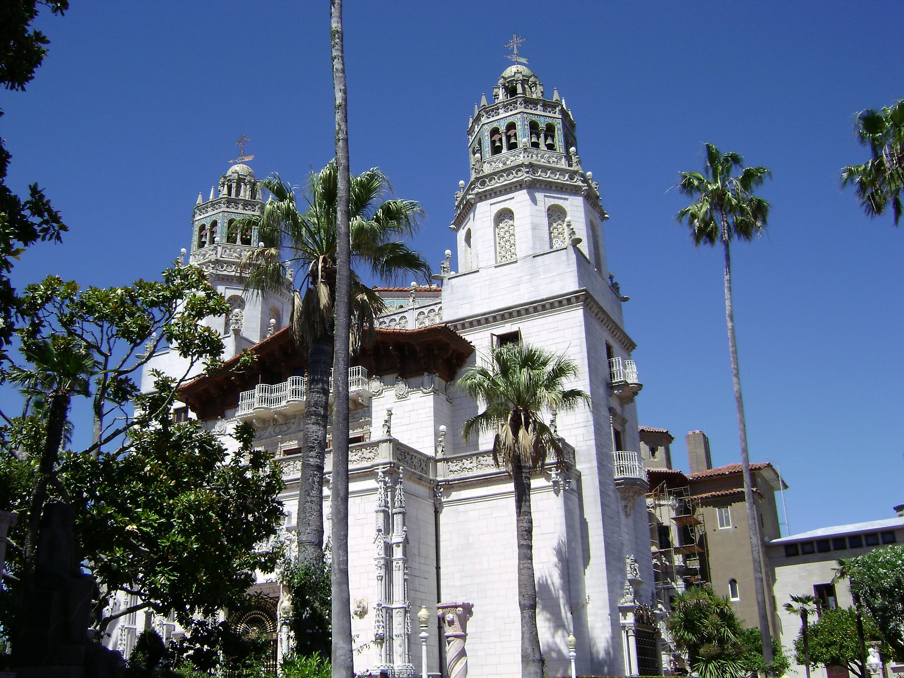 spire, sky, no people, belief, travel destinations, travel, religion, hearst castle road, nature, built structure, building exterior, hearst castle, low angle view, HD Wallpaper