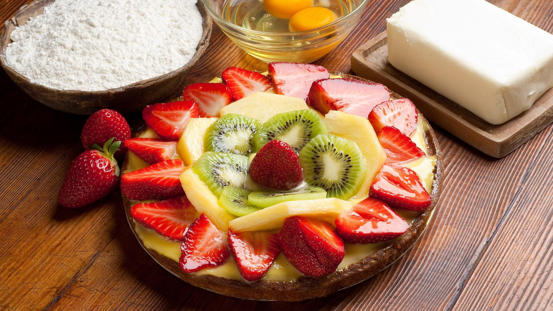 cake, sweet, fruits, ymmy, breakfast, cream, 1080P, daxter, home, 3d and abstract, made, fresh, HD Wallpaper
