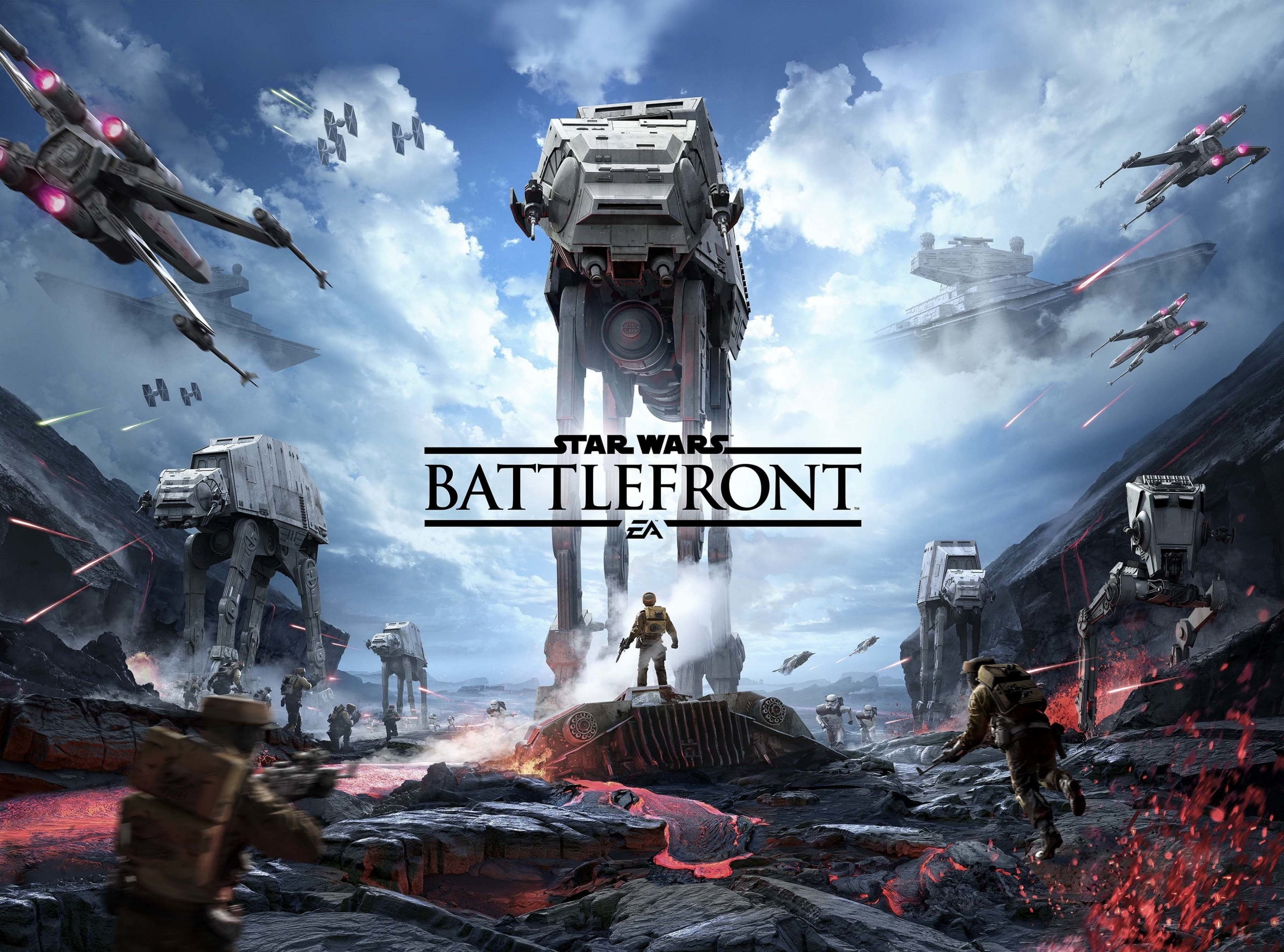 text, day, battlefront, cloud - sky, representation, outdoors, Games, no people, sign, art and craft, city, starwars, 2015, sky, cover, travel, wars, star, HD Wallpaper