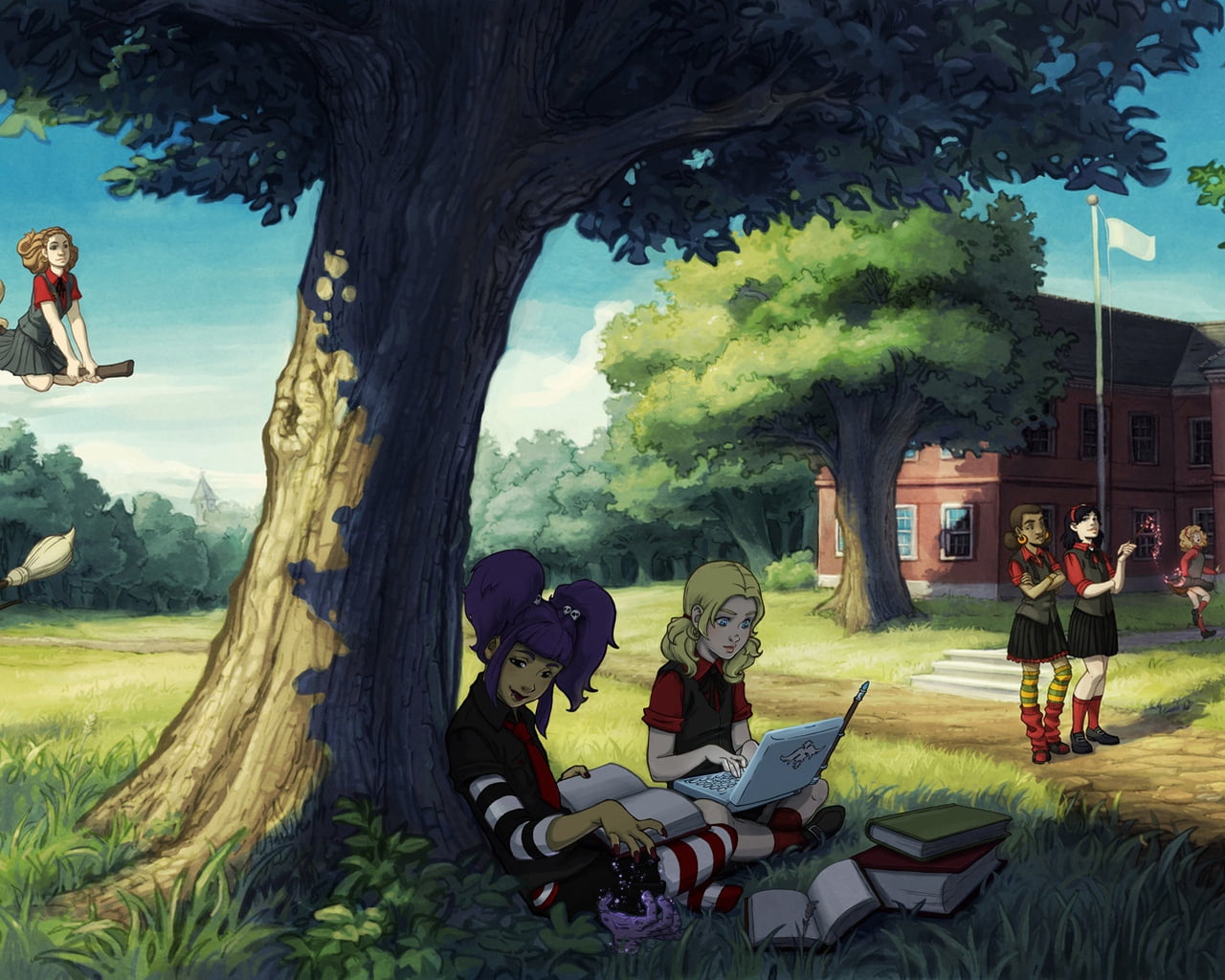 purple, group Of People, women, magic, field, land, wood, leisure activity, adult, day, outdoors, grass, trunk, nature, people, student, park - Man Made Space, HD Wallpaper