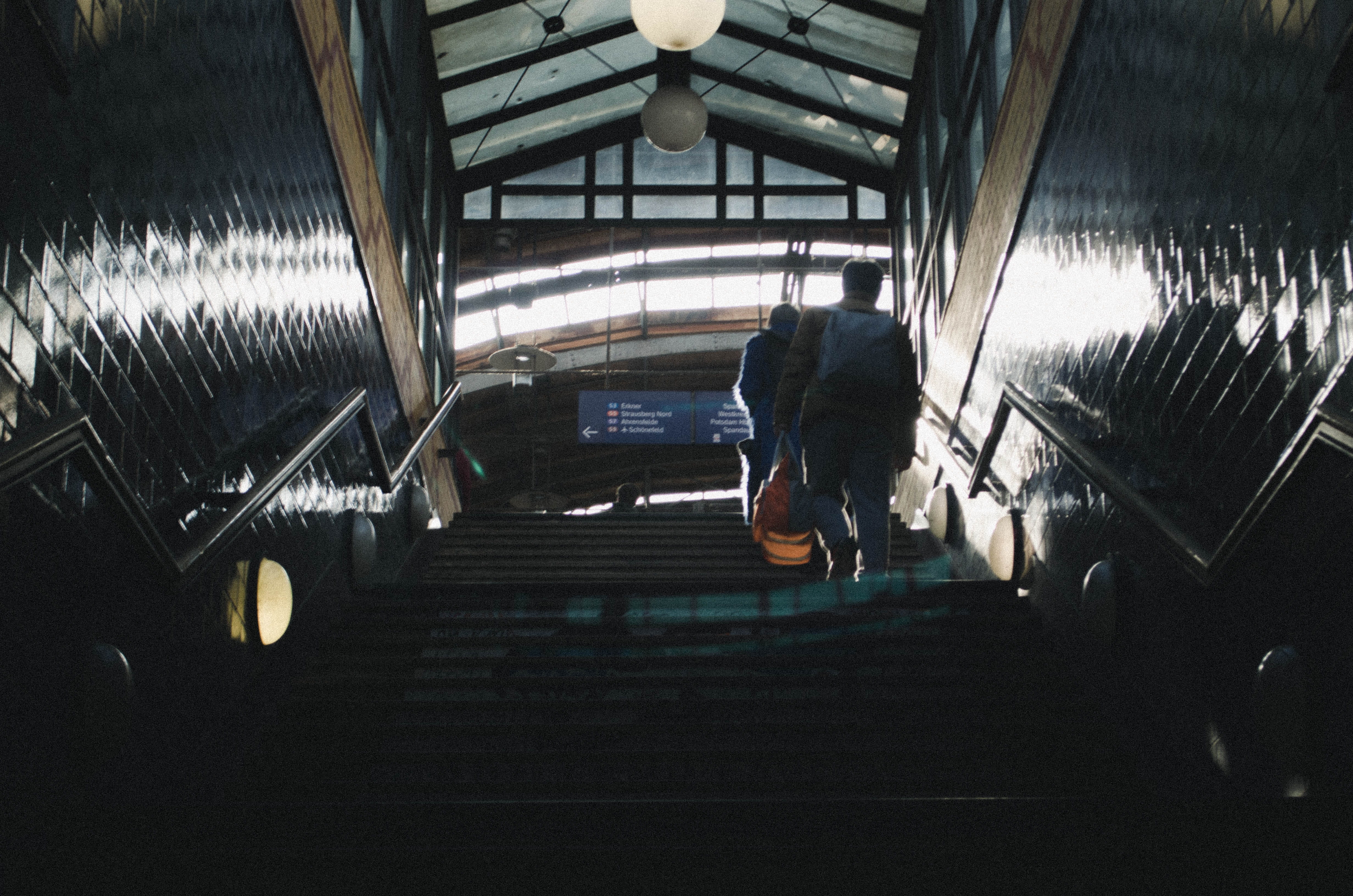 city, underground, mammal, germany, berlin, indoors, reflection, architecture, stairs, public transportation, built structure, tunnel, one person, tube, HD Wallpaper