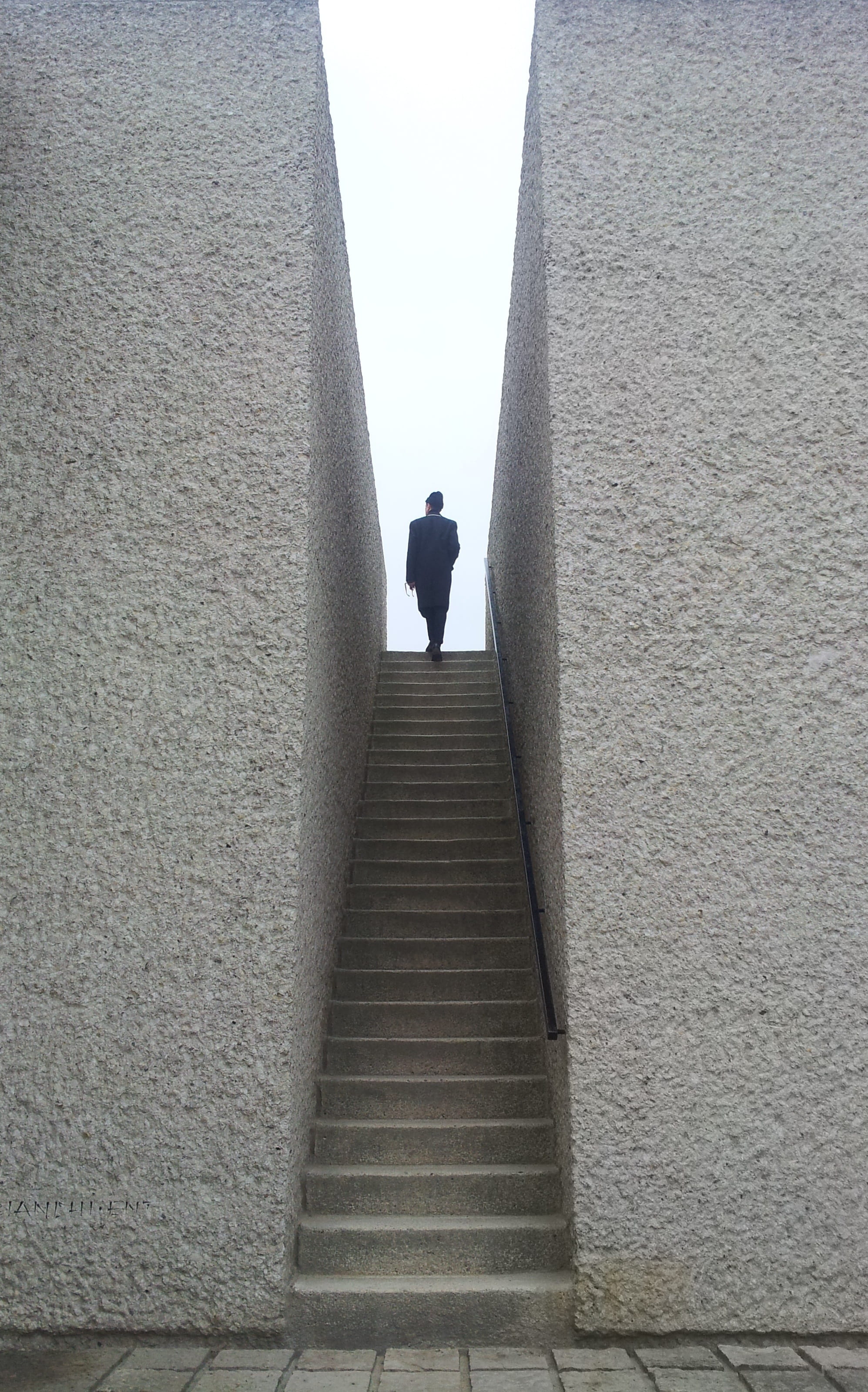 people, outdoors, rear view, real people, women, steps and staircases, Stairs, one man only, leisure activity, standing, built structure, slot, heaven stairs, Phone HD Wallpaper