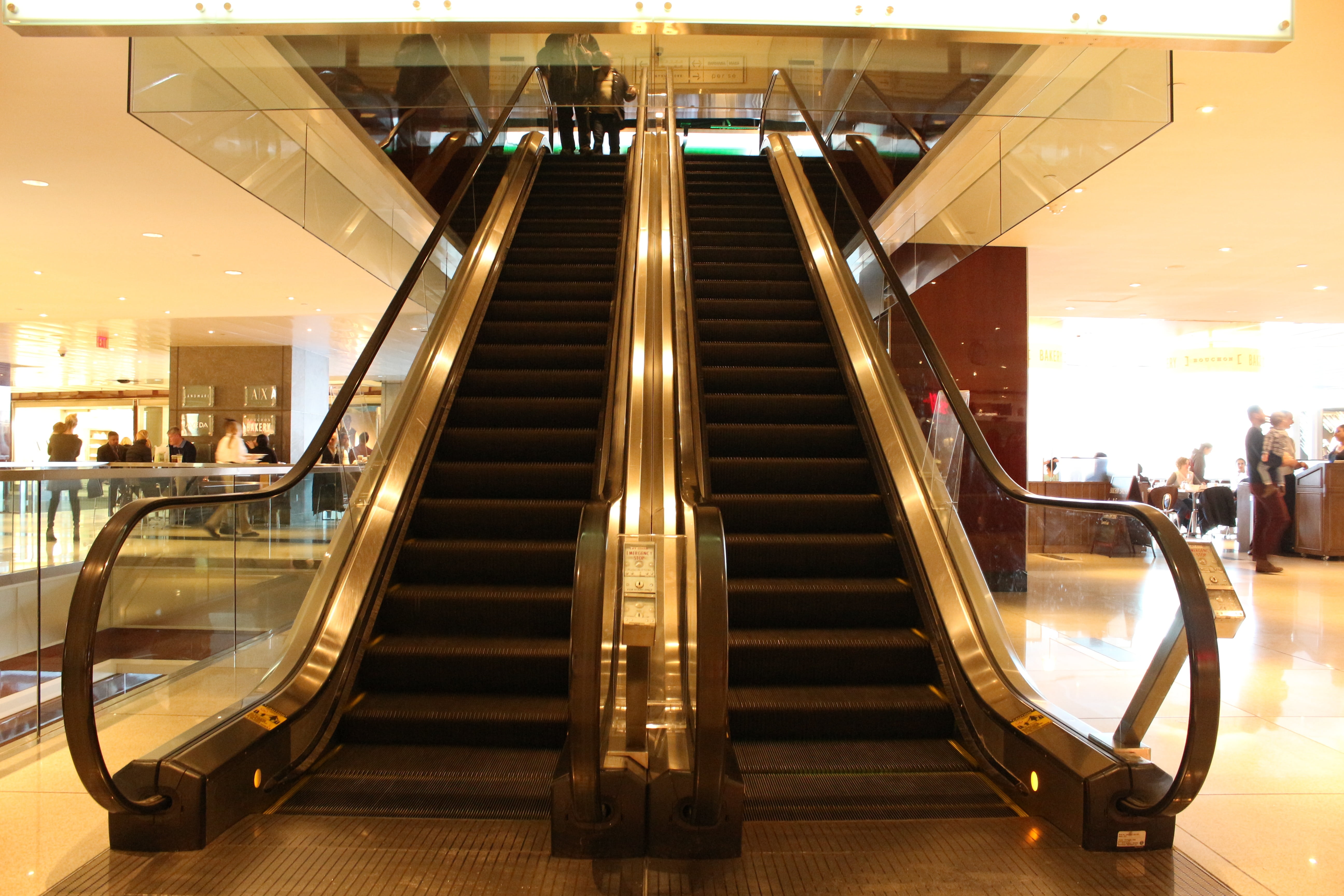 shopping mall, airport, illuminated, incidental people, light, real people, moving, lighting equipment, walk, men, lifestyles, indoors, steps and staircases, HD Wallpaper