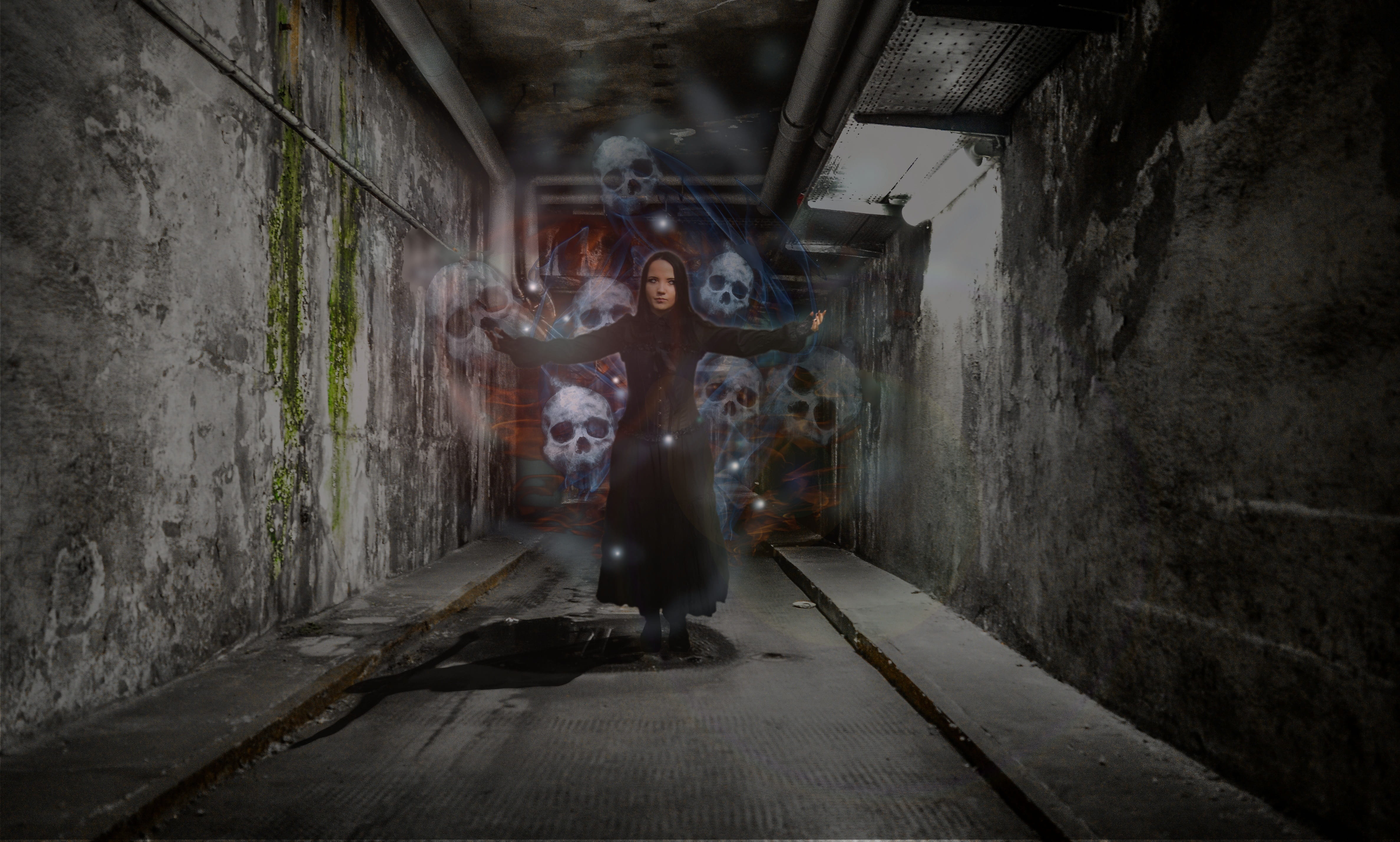 casual clothing, motion, subway system, magic, one person, scary, horror, alley, abandoned, people, tunnel, wall - building feature, young adult, full length, HD Wallpaper