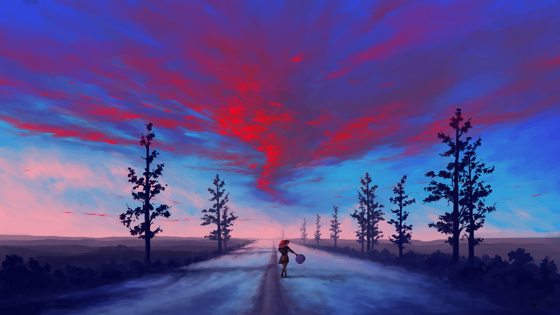 BisBiswas, digital painting, 1080P, sky, clouds, HD Wallpaper