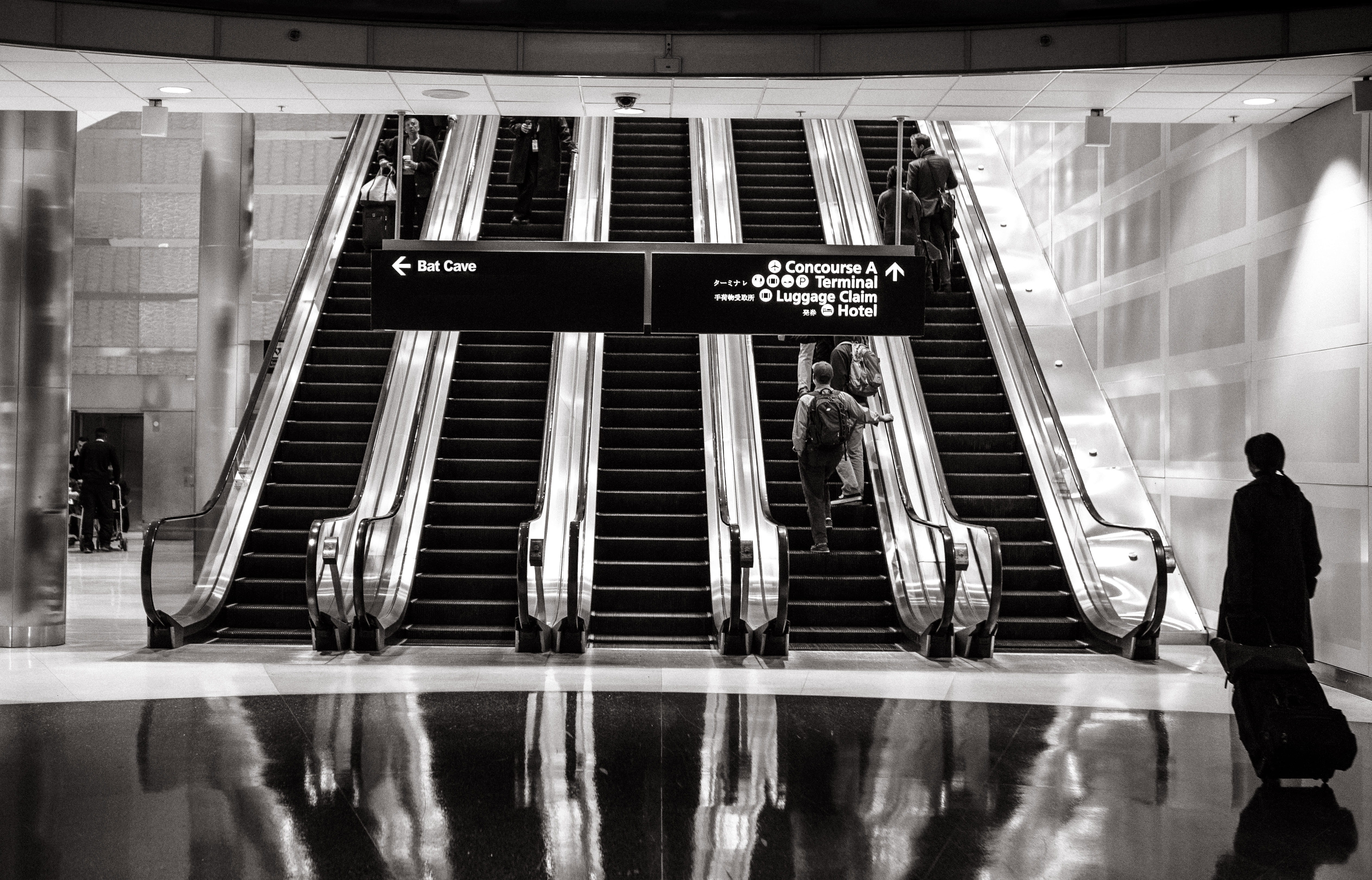 stairs, sign, stair, public transportation, architecture, full length, train station, people, western script, mode of transportation, flooring, woman, walking, HD Wallpaper