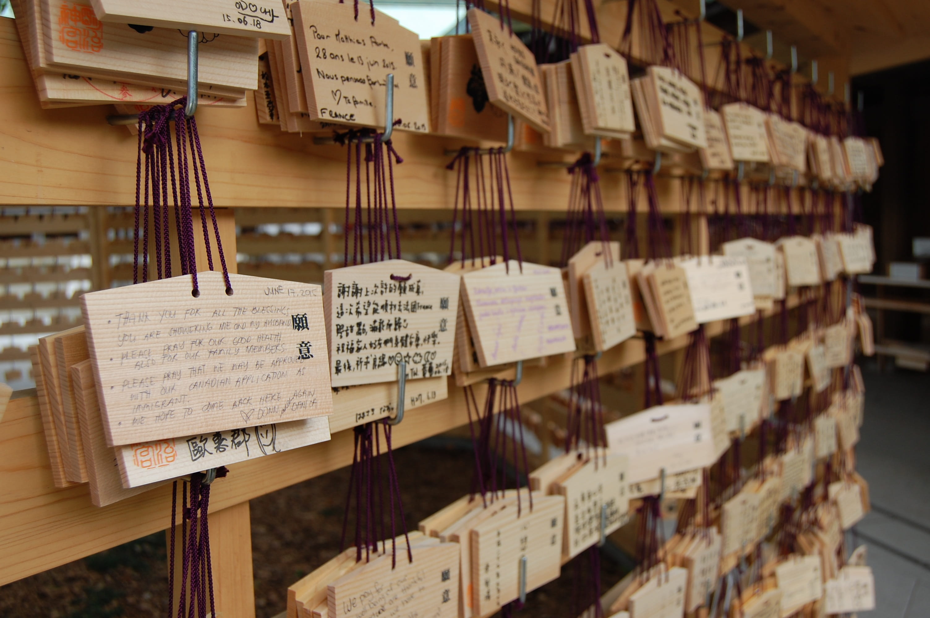 card, large group of objects, signpost, wish card, meiji jingu shrine, spirituality, building, hanging, religion, 2K, tags, belief, communication, abundance, HD Wallpaper