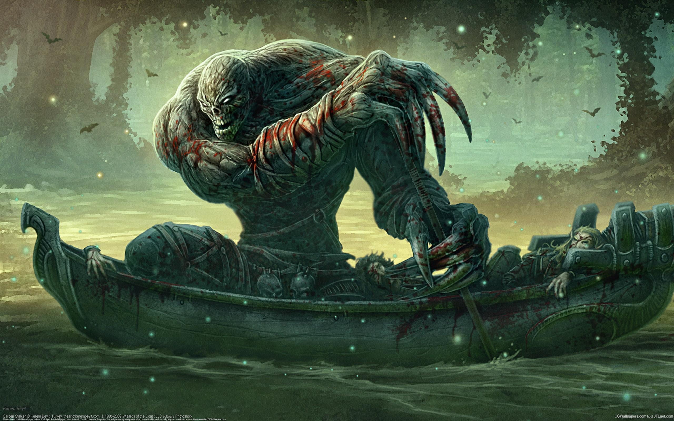fantasy, nautical Vessel, day, close-up, ancient, asia, water, art and craft, art, statue, animal themes, blood, cultures, monster, sculpture, HD Wallpaper