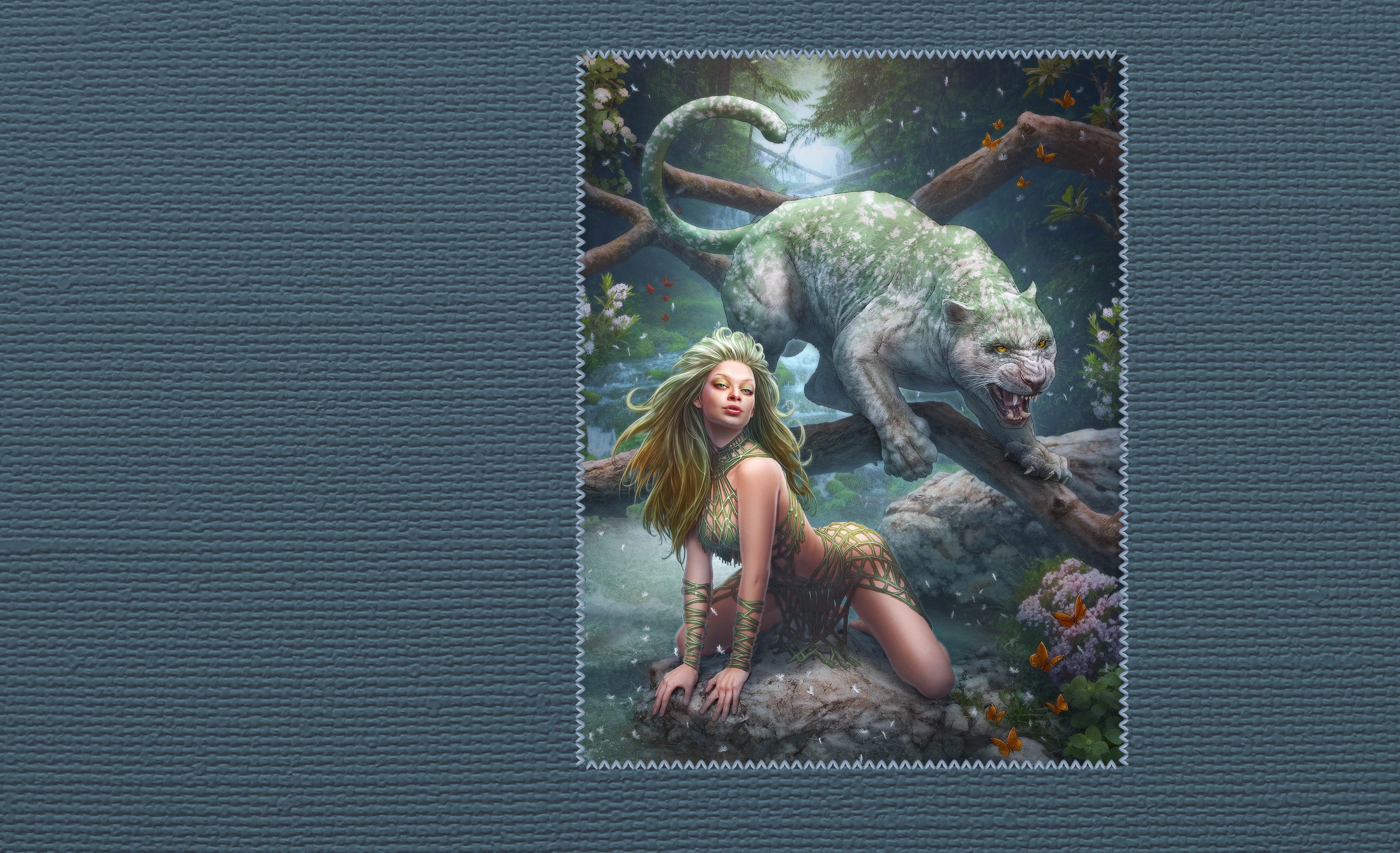 Lady of Spring and Lady of Summer, art, fantasy, Kerem Couplets, Illustrator, 2K, HD Wallpaper