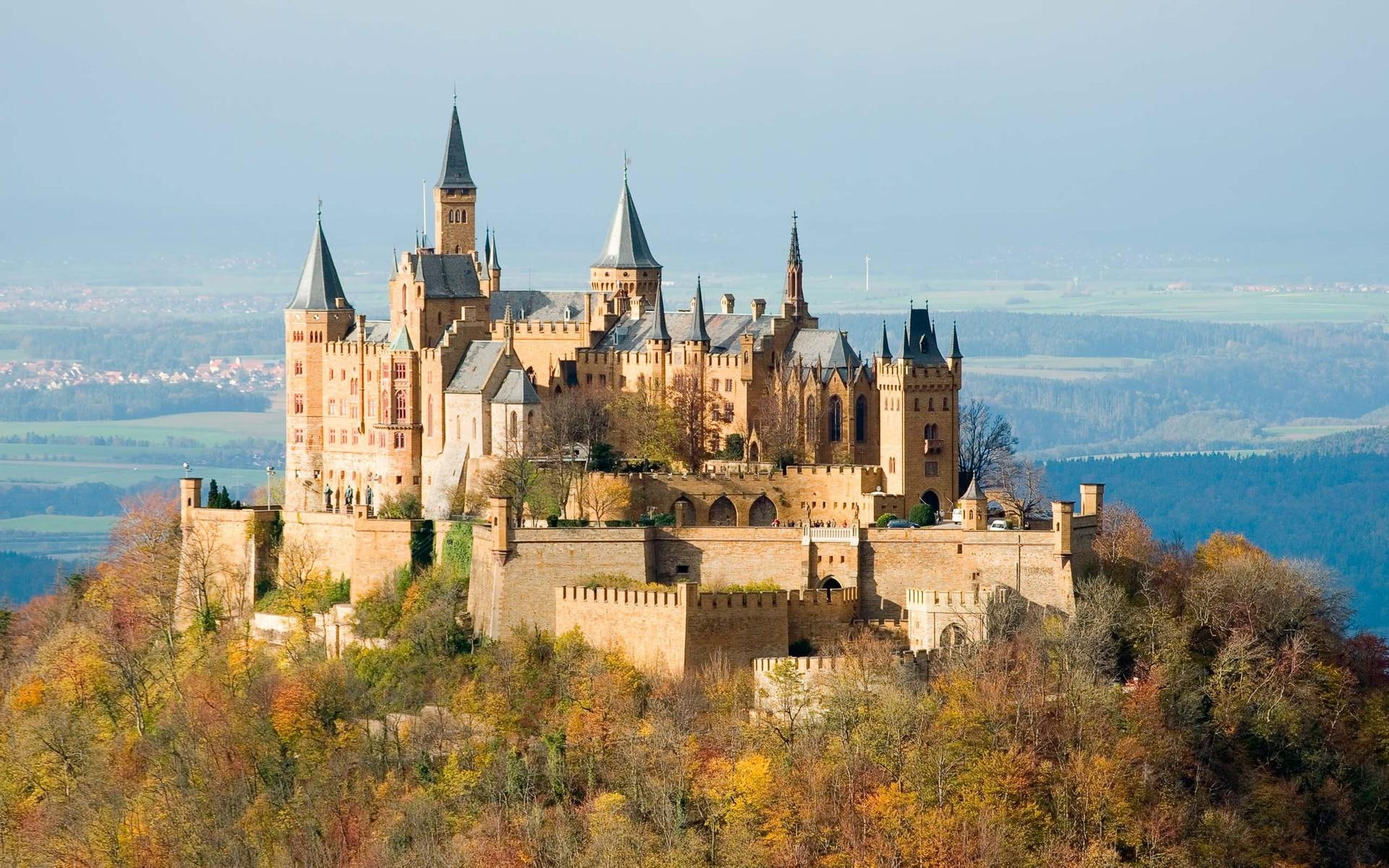 architecture, mobile, wide, castle, 1080P, autumn, hohenzollern, HD Wallpaper