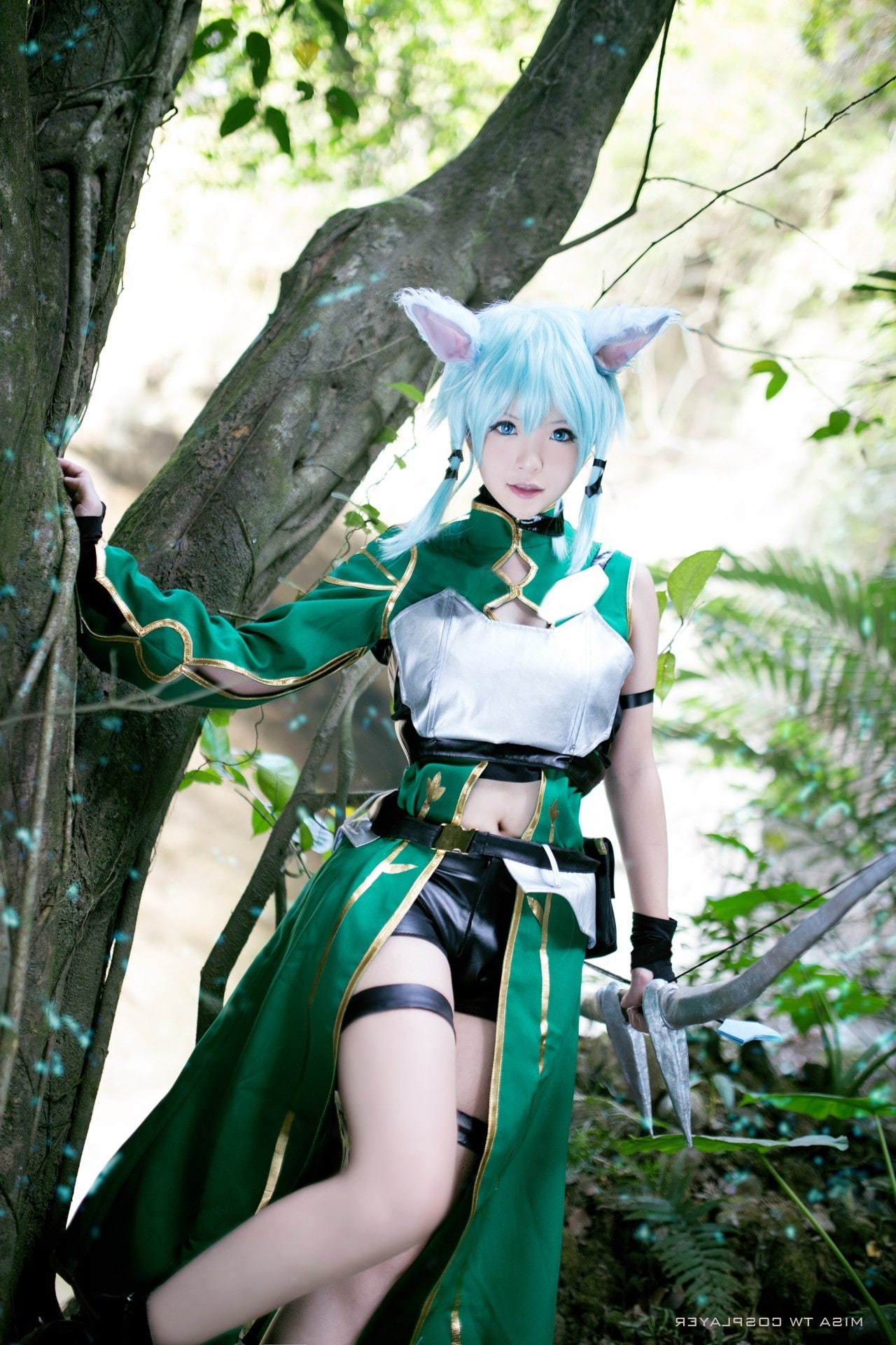 Alfheim Online, 1080P, Nekomimi, Asada Shino, cosplay, Sword Art Online, Phone HD Wallpaper