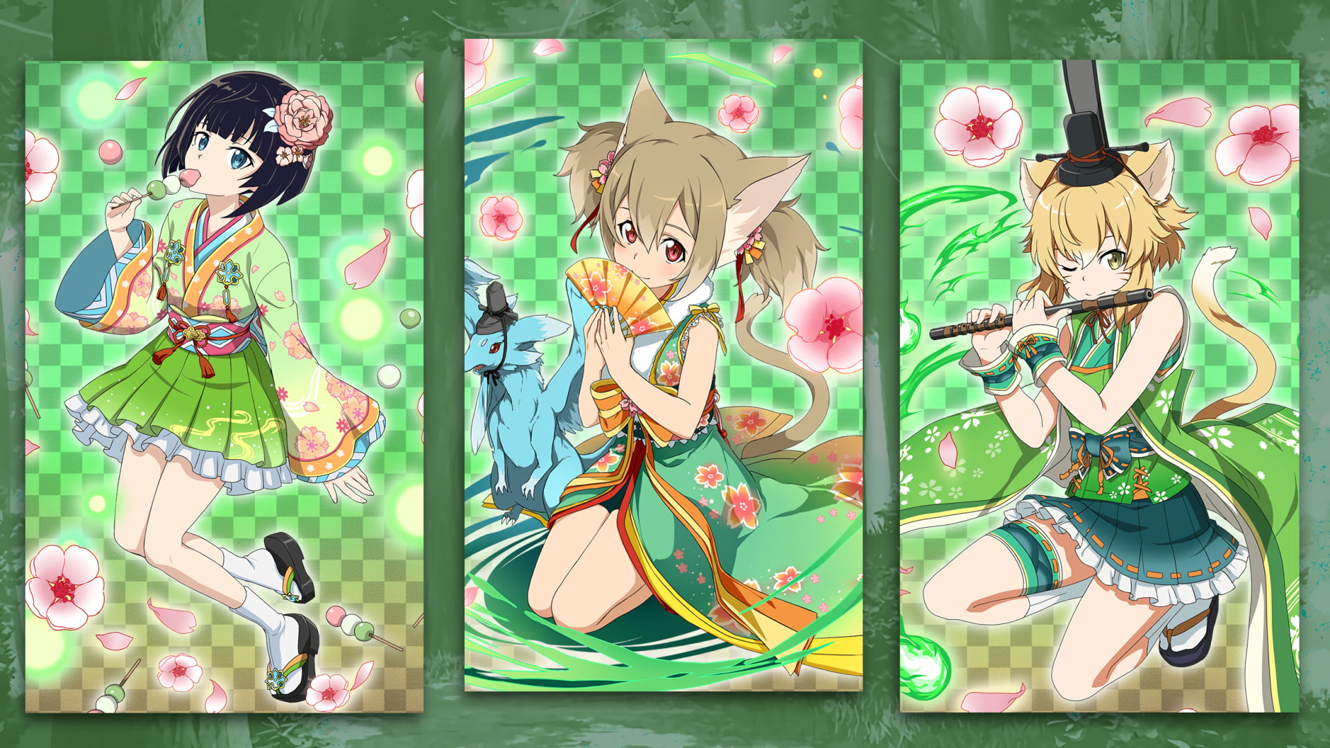 1080P, Hinamatsuri, Sword Art Online, Green, Argo (Sword Art Online), Premiere (Sword Art Online), Silica (Sword Art Online), HD Wallpaper
