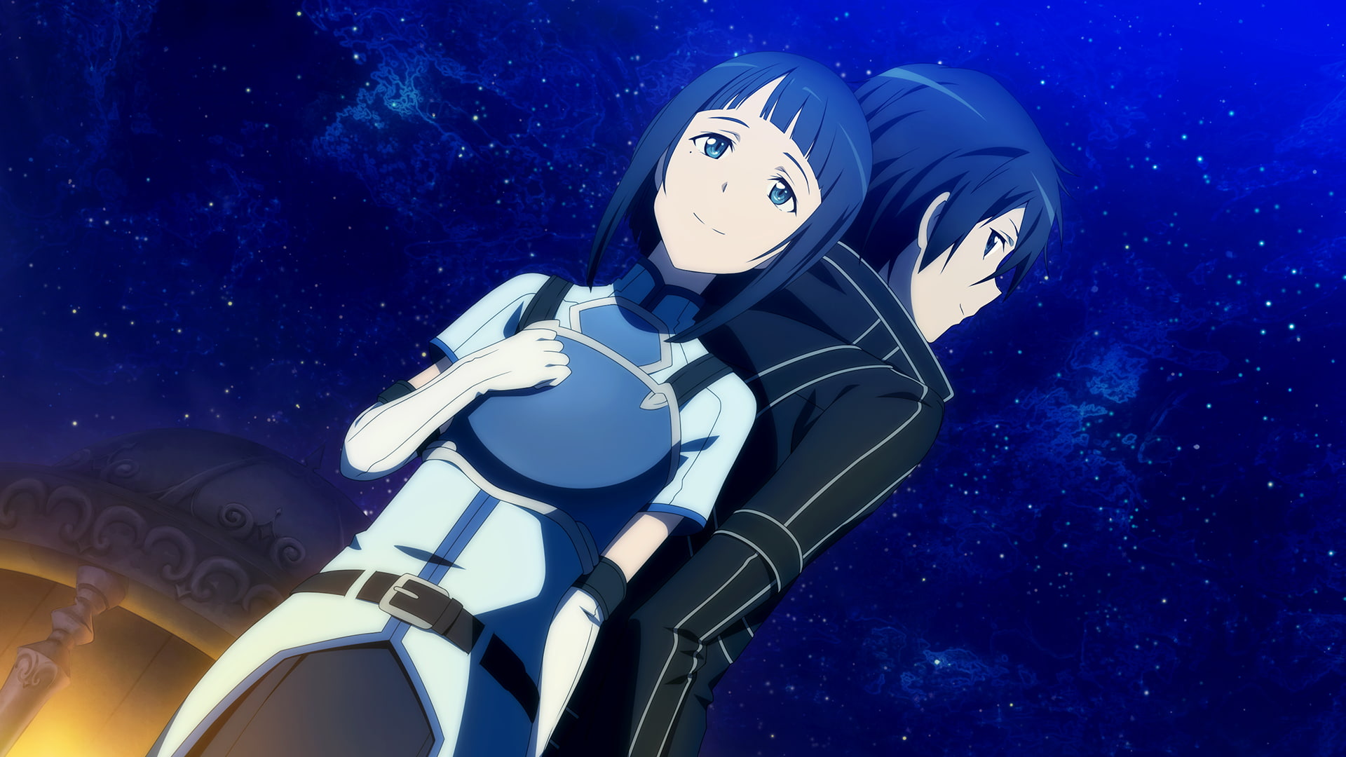 space, astronomy, kirigaya kazuto, low angle view, galaxy, Anime, blue, film industry, undersea, sky, technology, nature, star, stars, exploration, night, HD Wallpaper
