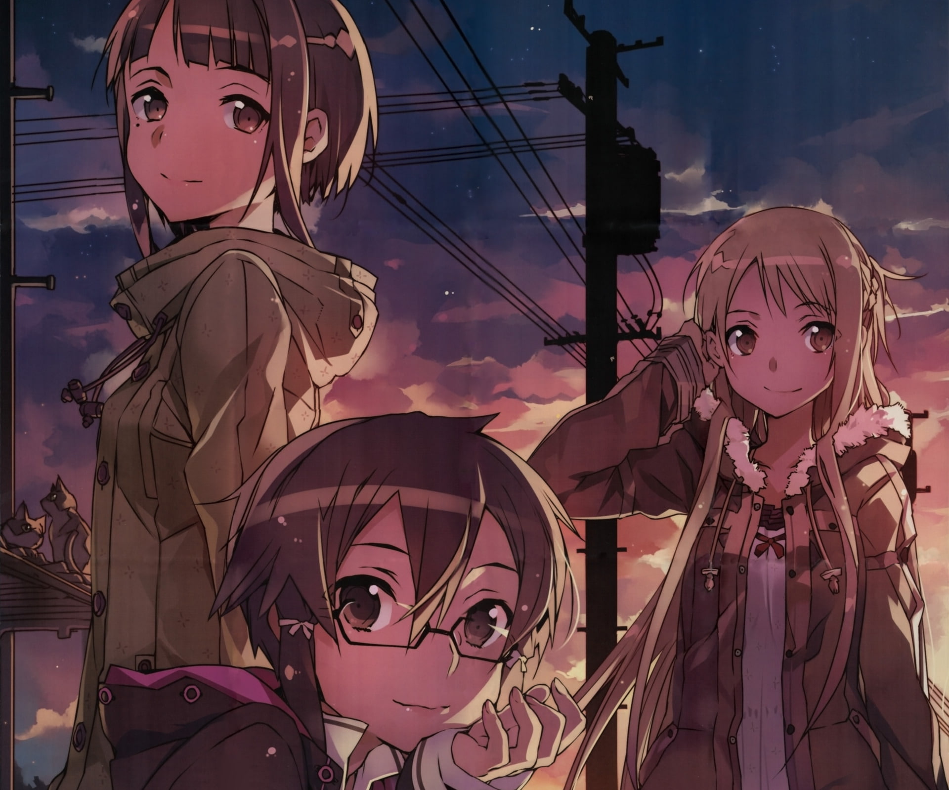 Asada Shino, 1080P, Sword Art Online II, Sinon (Sword Art Online), Asuna Yuuki, Sword Art Online, Sachi (Sword Art Online), HD Wallpaper
