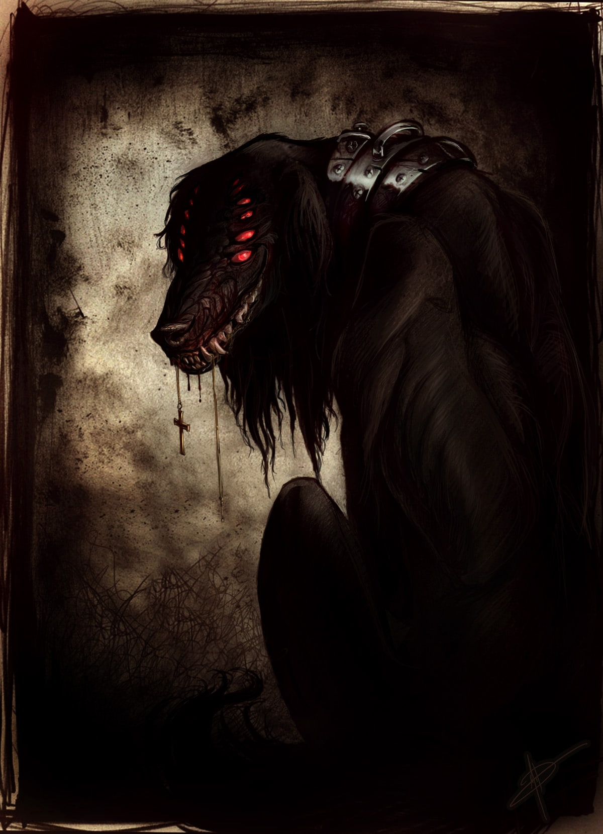 art, dogs, demons, 720P, hd, animals, hellsing, alucard, x, Phone HD Wallpaper